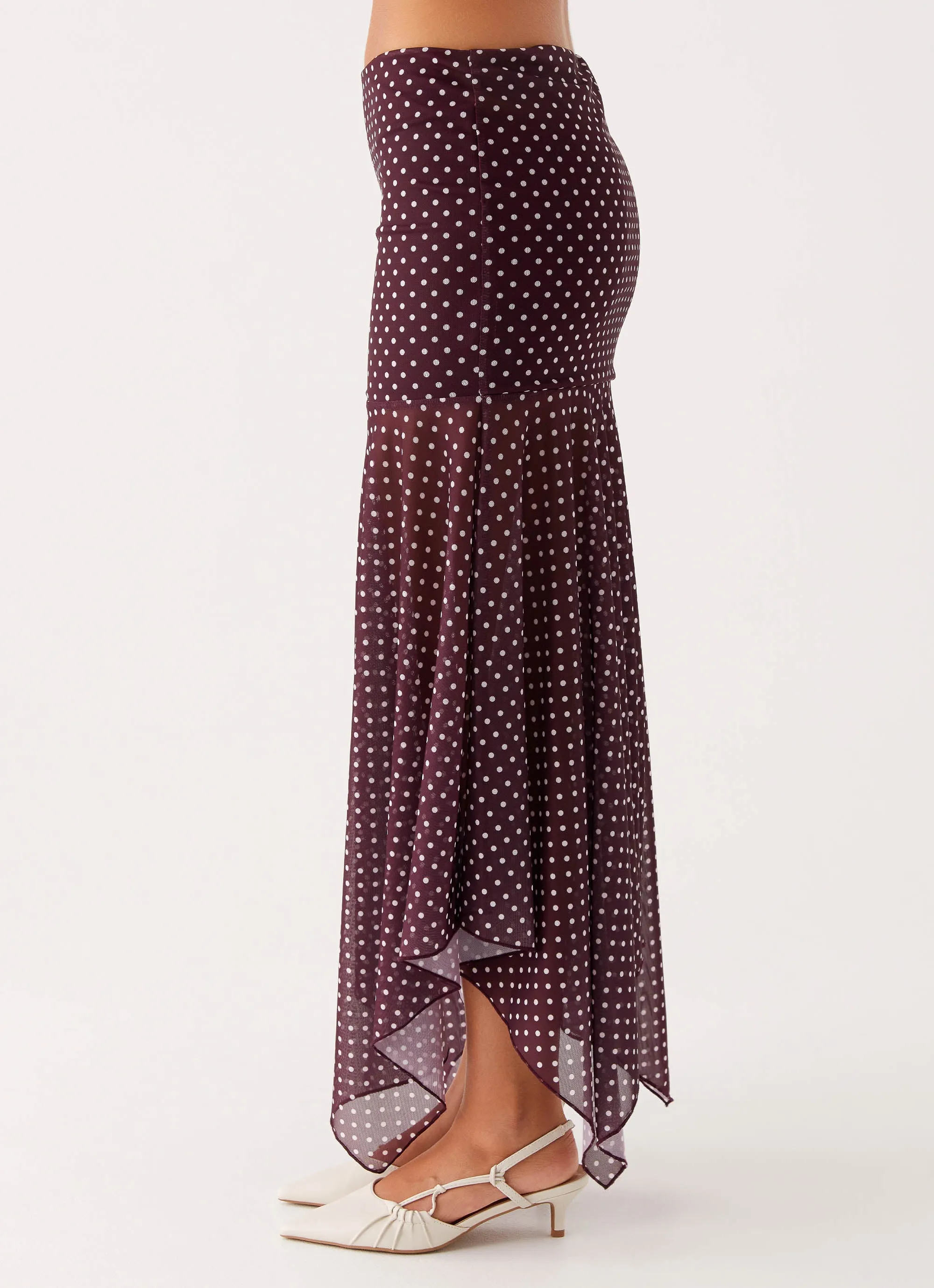Buffy Maxi Skirt - Burgundy Chic Look