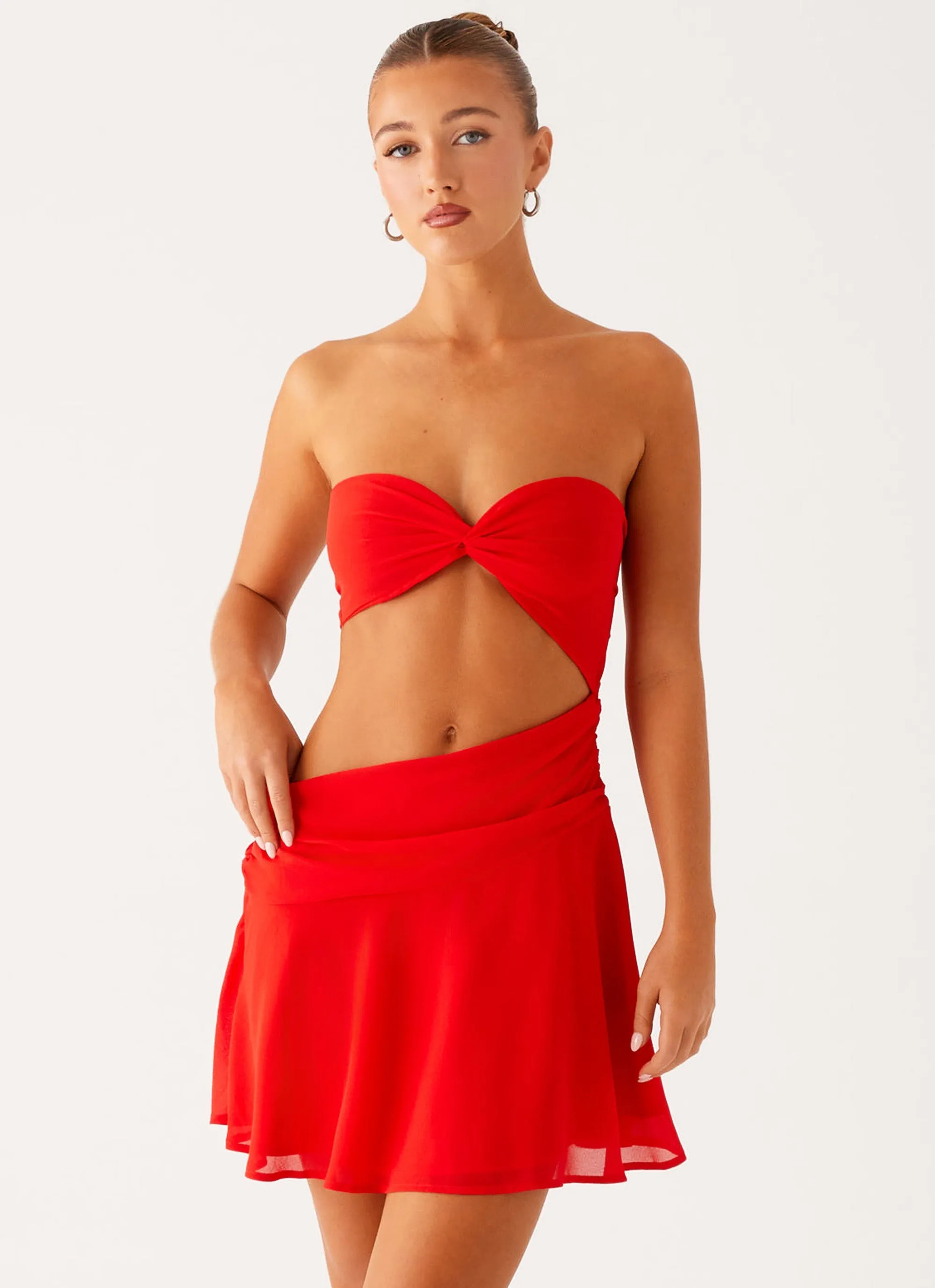 Marbella Mini Dress - Red Style Layering Sleek Outfit