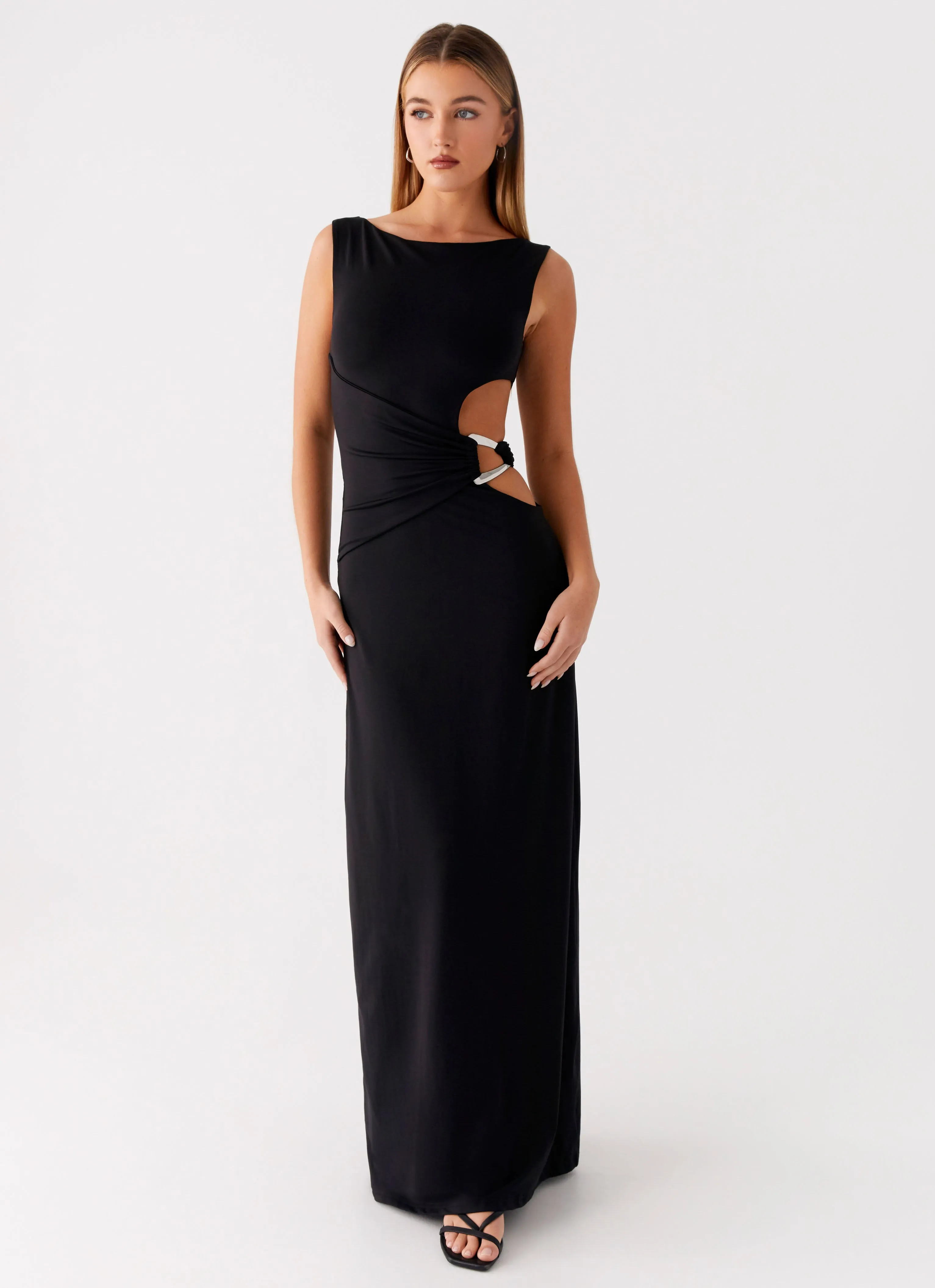 Jayana Maxi Dress - Black Soft Weave