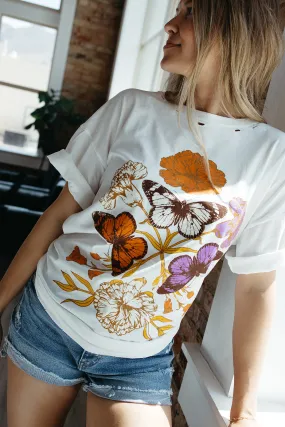 WrinkleResistant Fabric Butterfly Bloom Vintage Tee