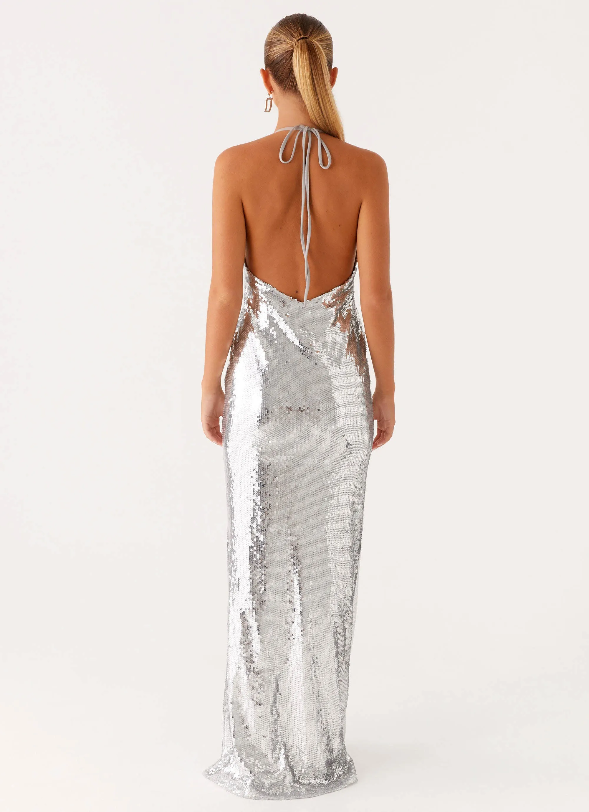 Billions Sequin Maxi Dress - Mirror Silver Social Charm