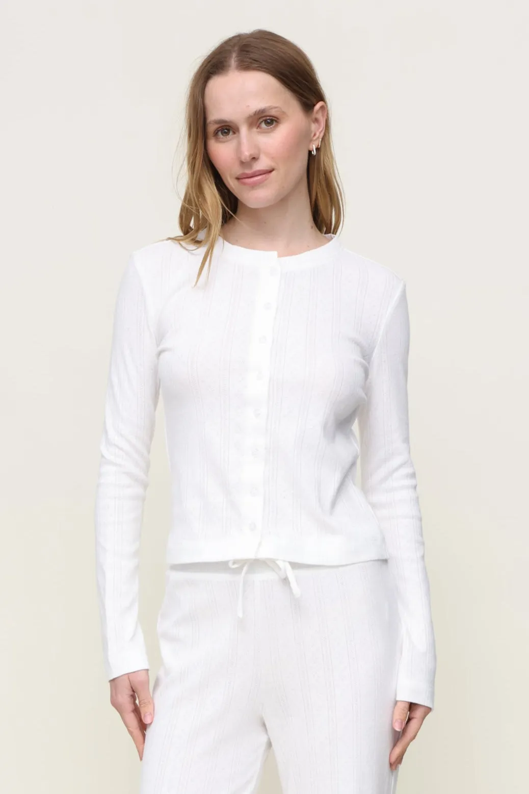 Antimicrobial Treatment AntiPillingSurface Lila Pointelle Long Sleeve