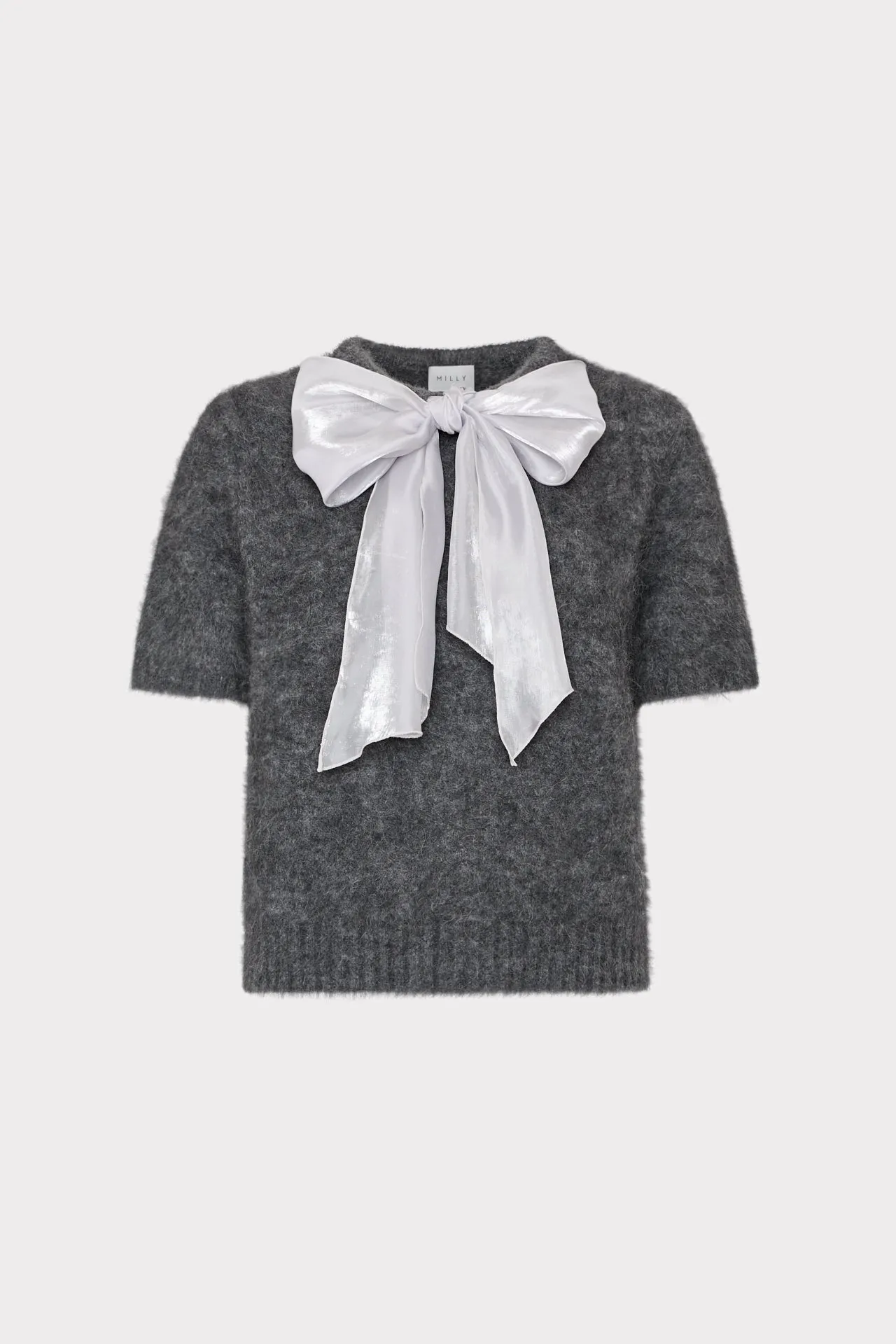 Bow Short Sleeve Sweater BreathableMaterial