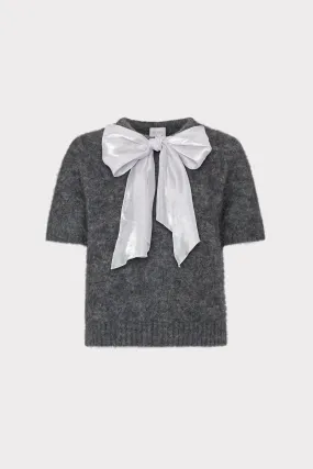 Bow Short Sleeve Sweater BreathableMaterial