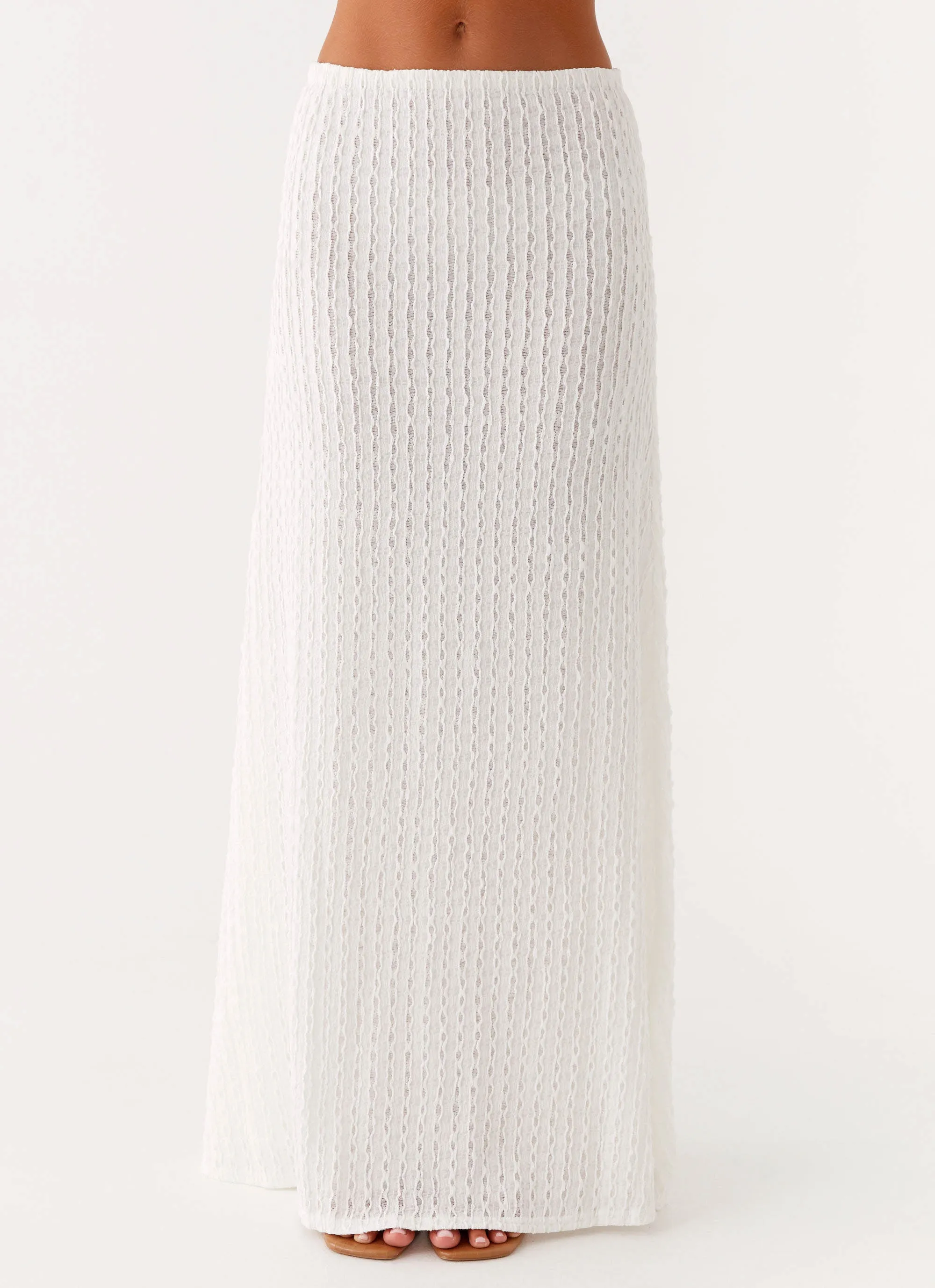 Sleek Flow Clovelly Maxi Skirt - White