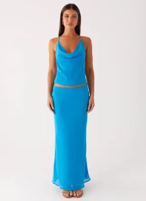 Year Round Style Another Life Chiffon Maxi Skirt - Turquoise