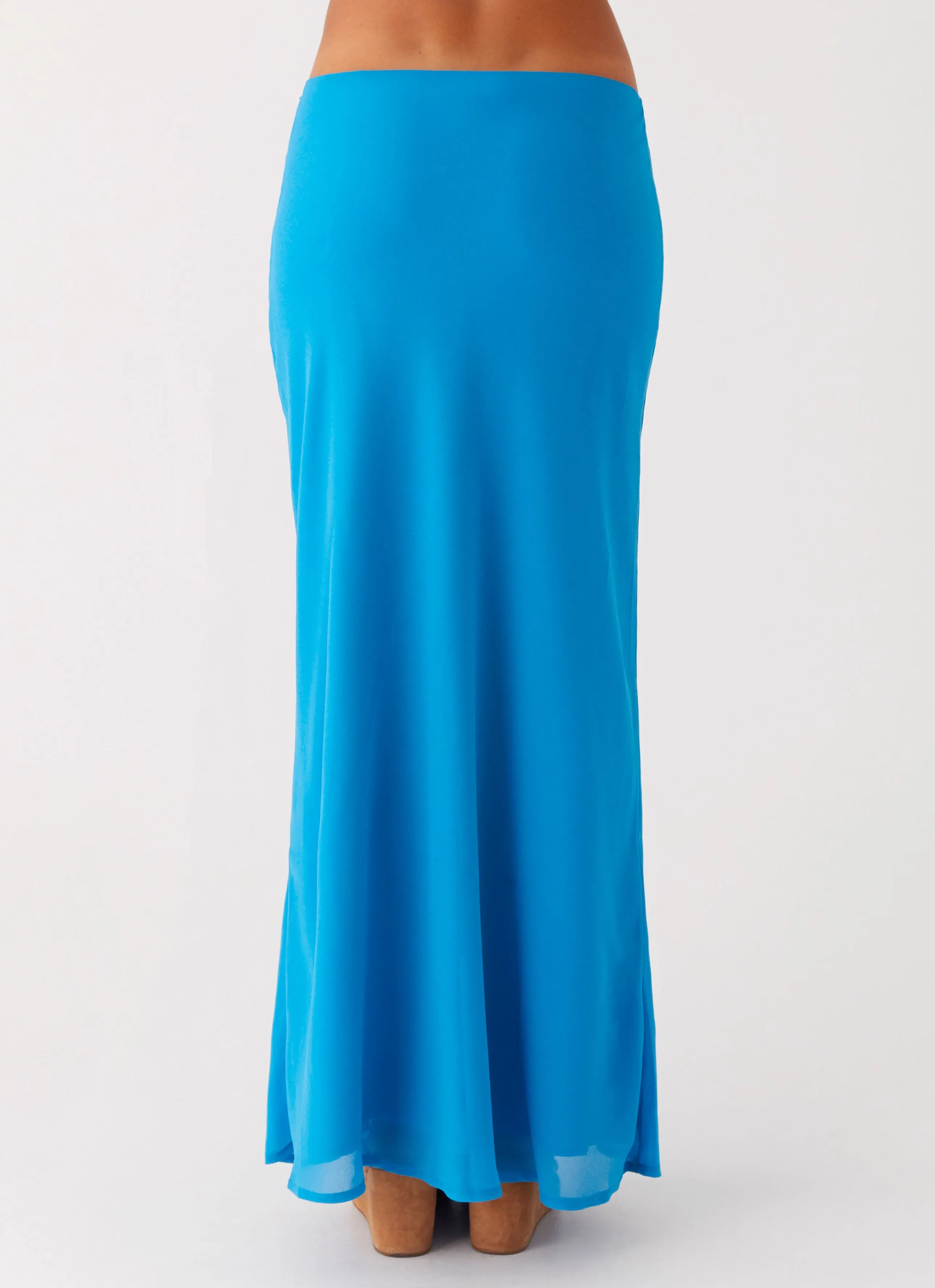 Another Life Chiffon Maxi Skirt - Turquoise Effortless Look