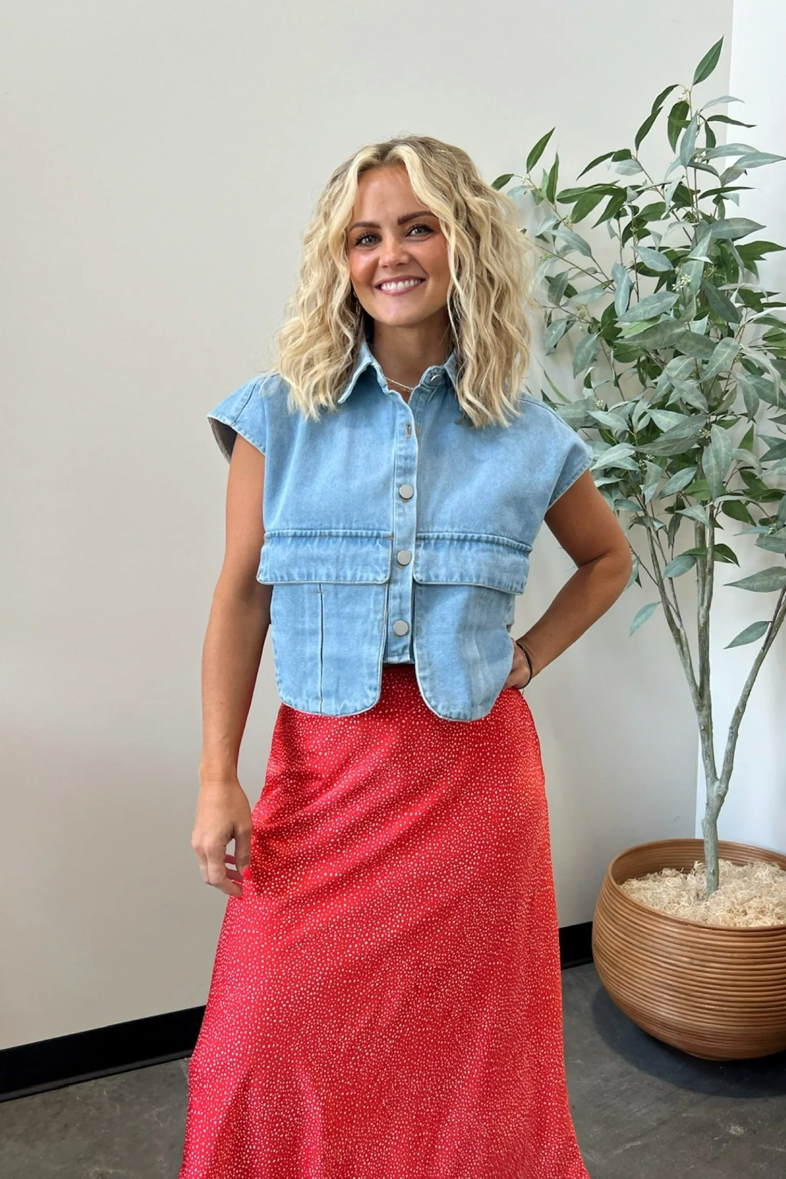 HighDensityFoam Buttoned Up Blues Top