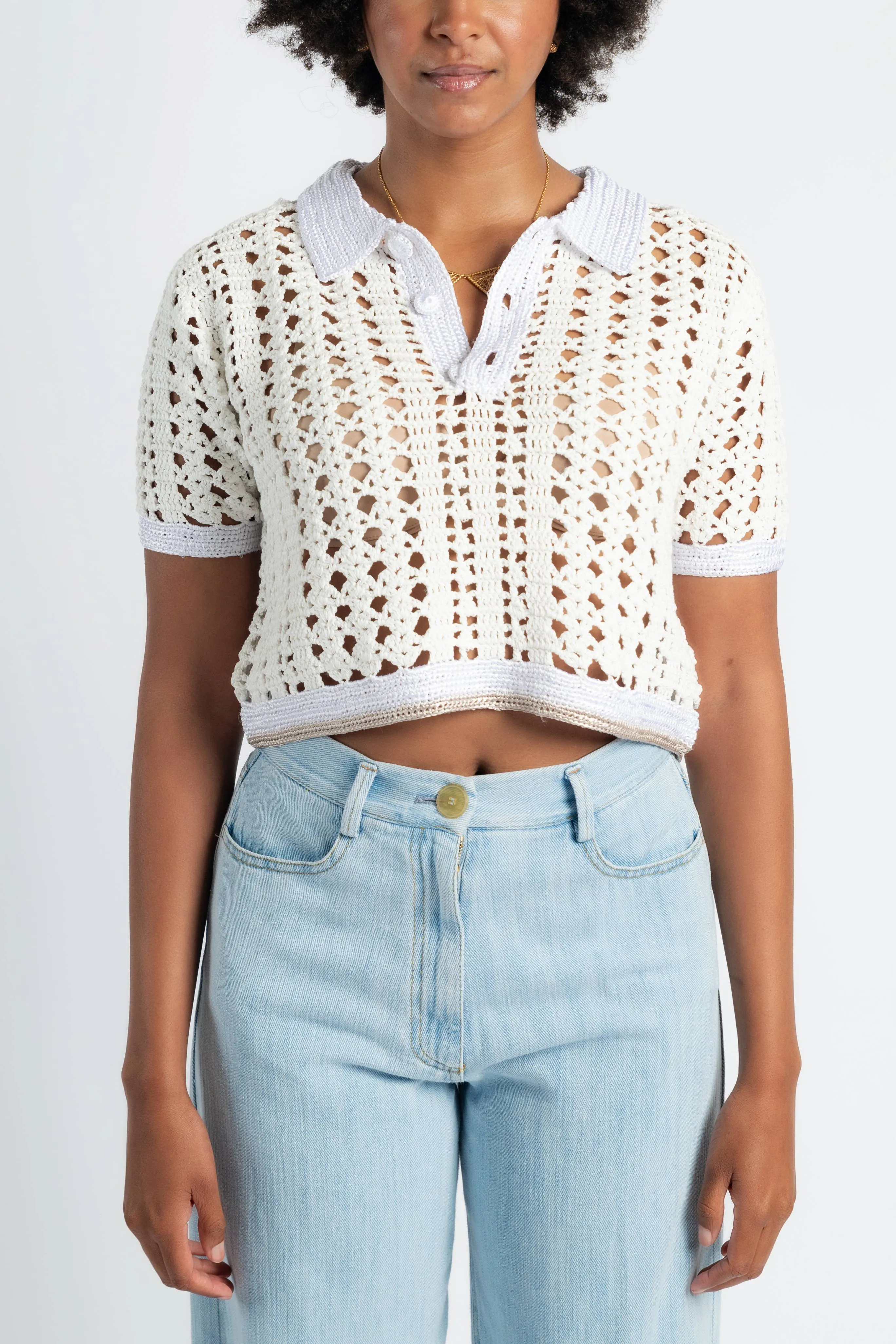 Elegant Cardigan TaglessNecklineComfort Cabl?? Lux Handmade Crochet Cropped Polo