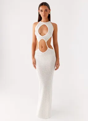 Influencer-Style Moment Light Caicos Crochet Maxi Dress - White