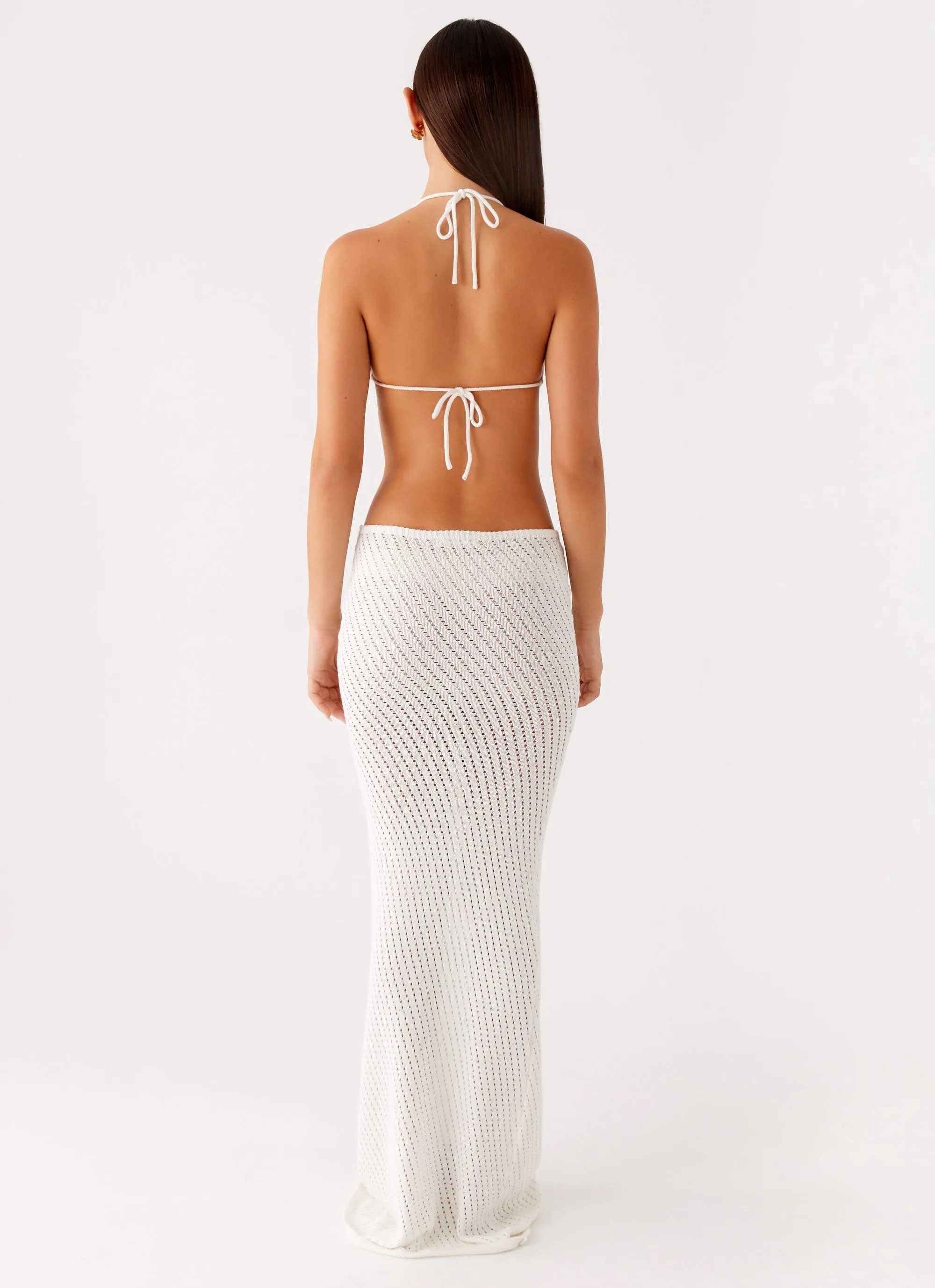 Caicos Crochet Maxi Dress - White Smooth Motion