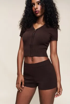 Calesia Zip Up Top Recycled Polyester Fabric