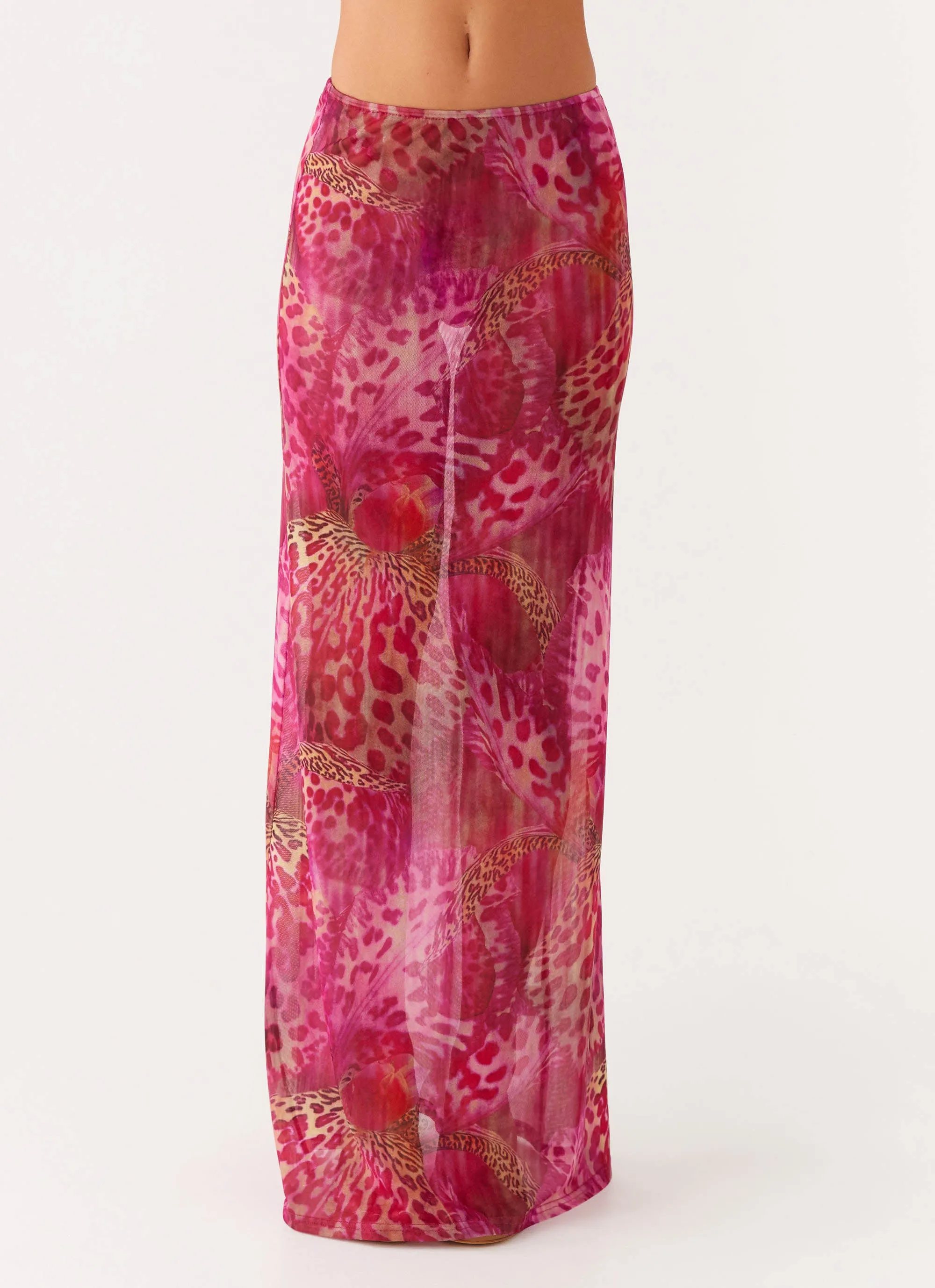 All Season Wear Daily Mood Camellia Maxi Skirt - Lavender Lagoon