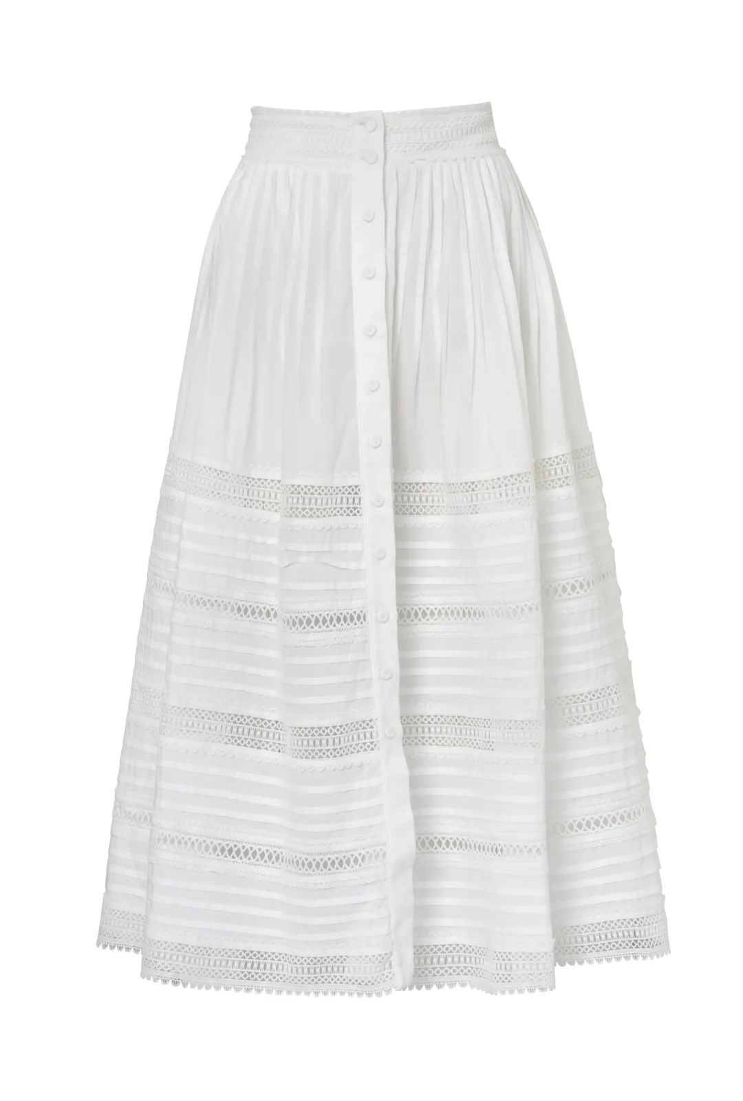 HypoallergenicMaterial CAMILA  MIDI SKIRT WHITE