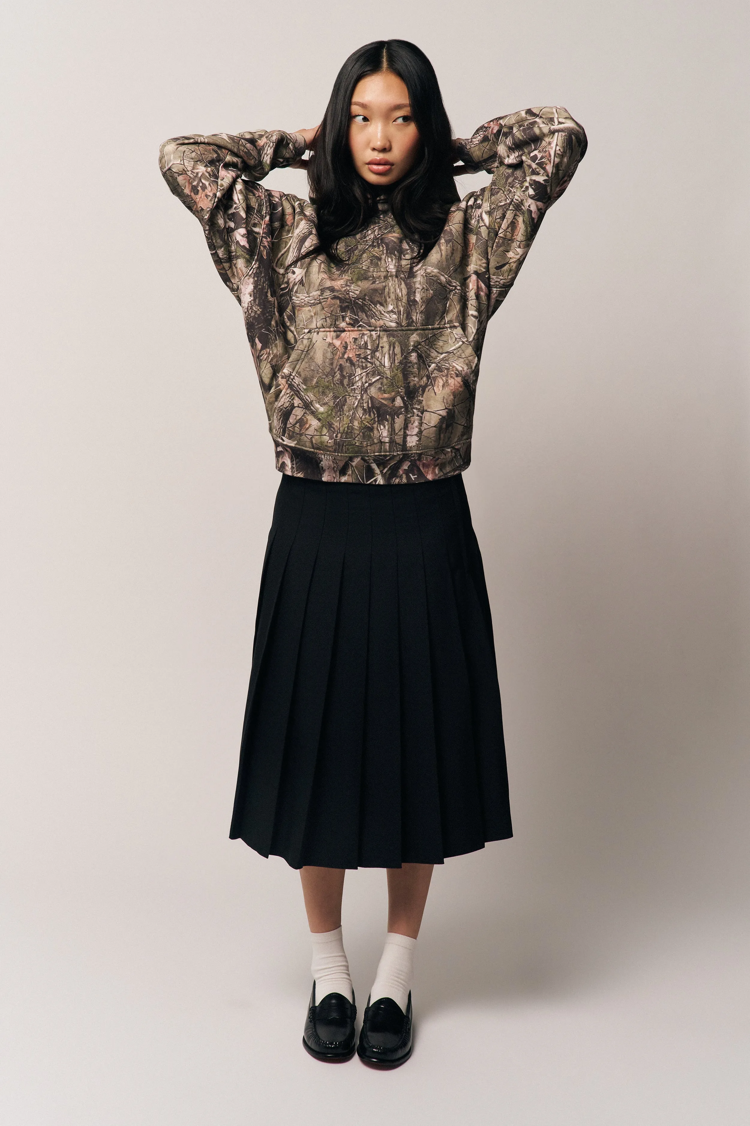 Camo Sweatshirt Drop Shoulder Cut