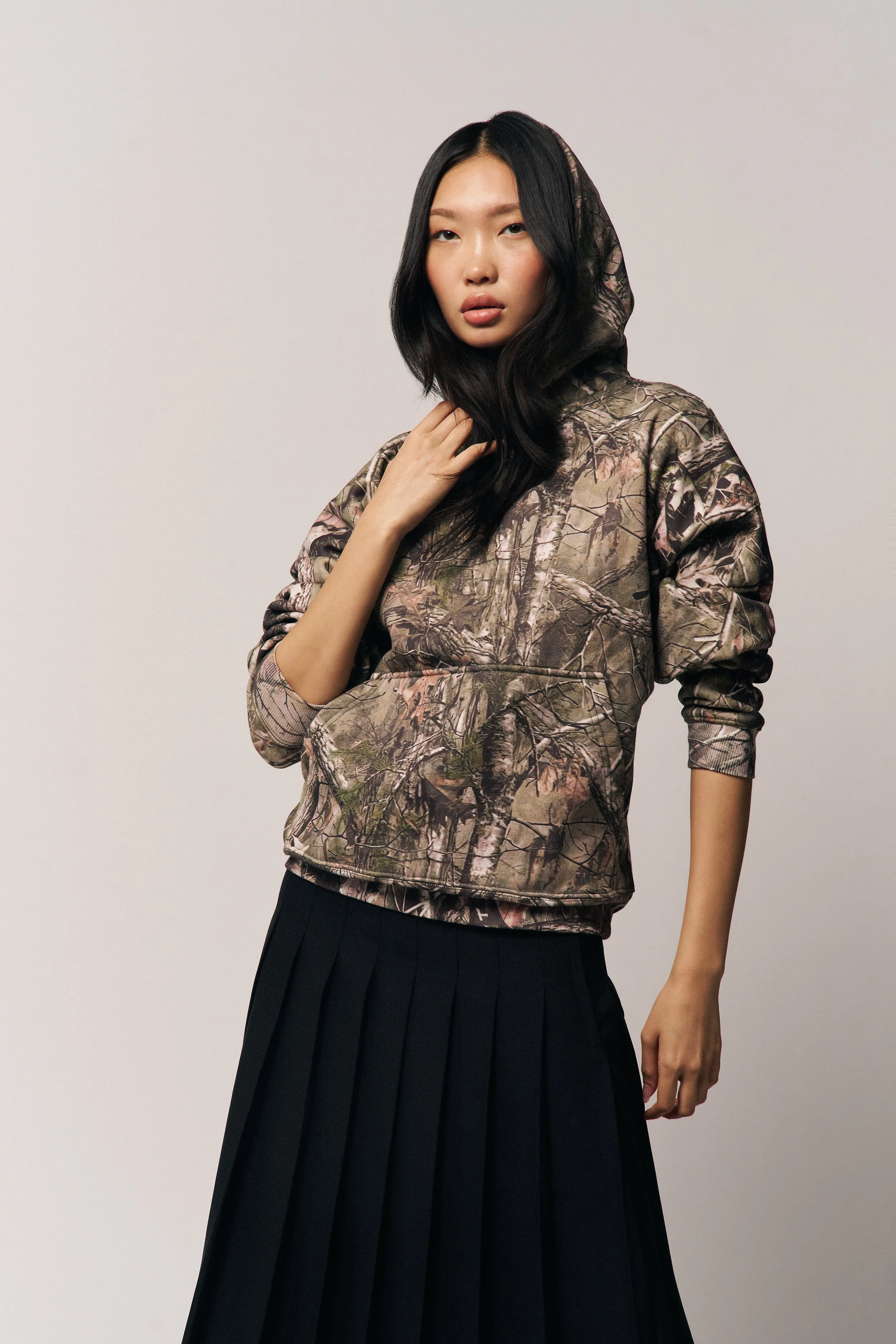 Camo Sweatshirt Smooth zipper closure Natural Fiber Composition