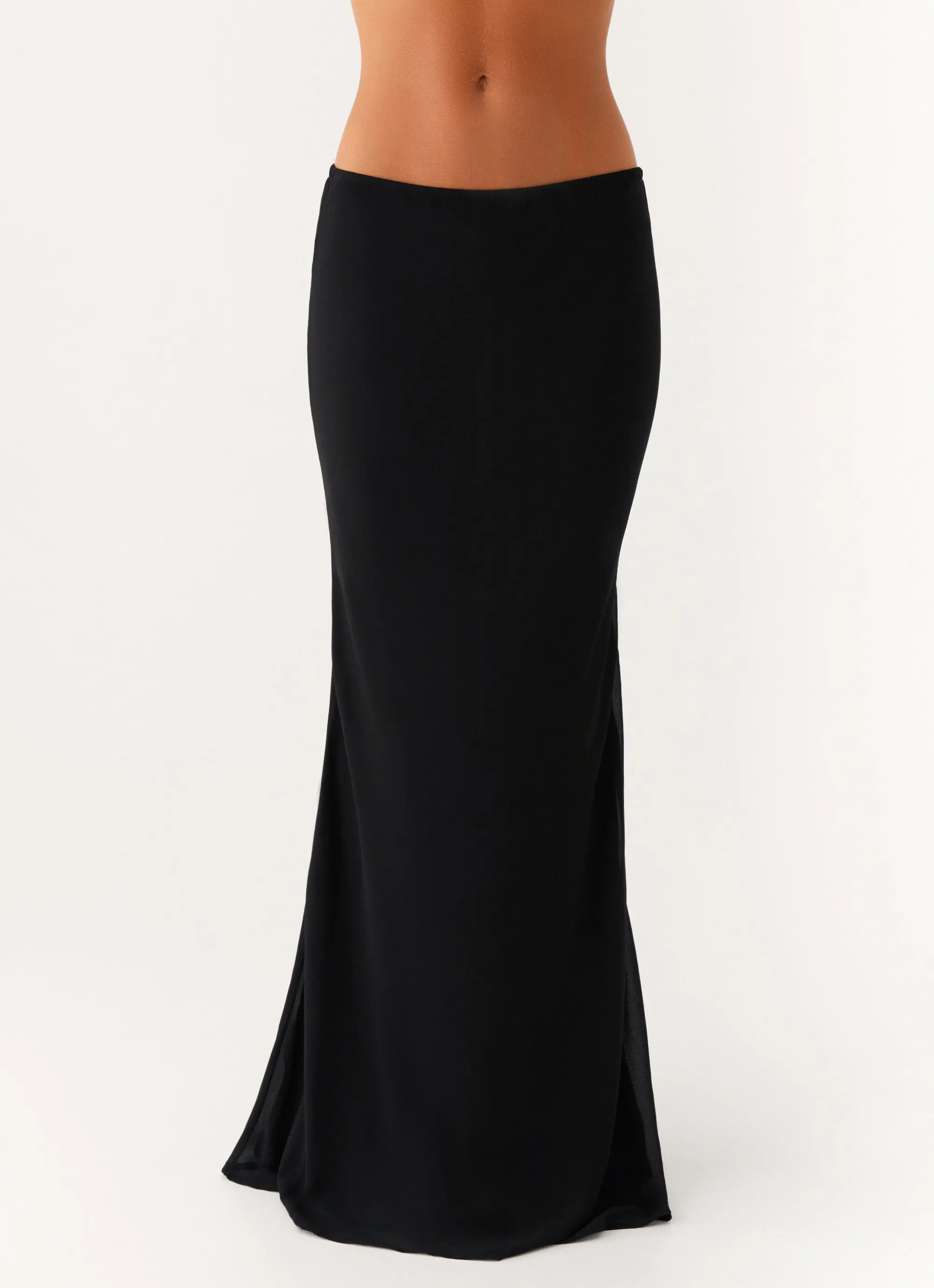 Canyon Chiffon Maxi Skirt - Black Fresh Detail