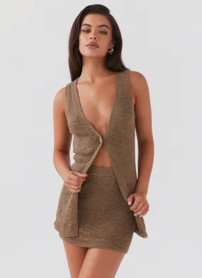 Capri Glow Knit Skirt - Khaki Multi Purpose Fabric