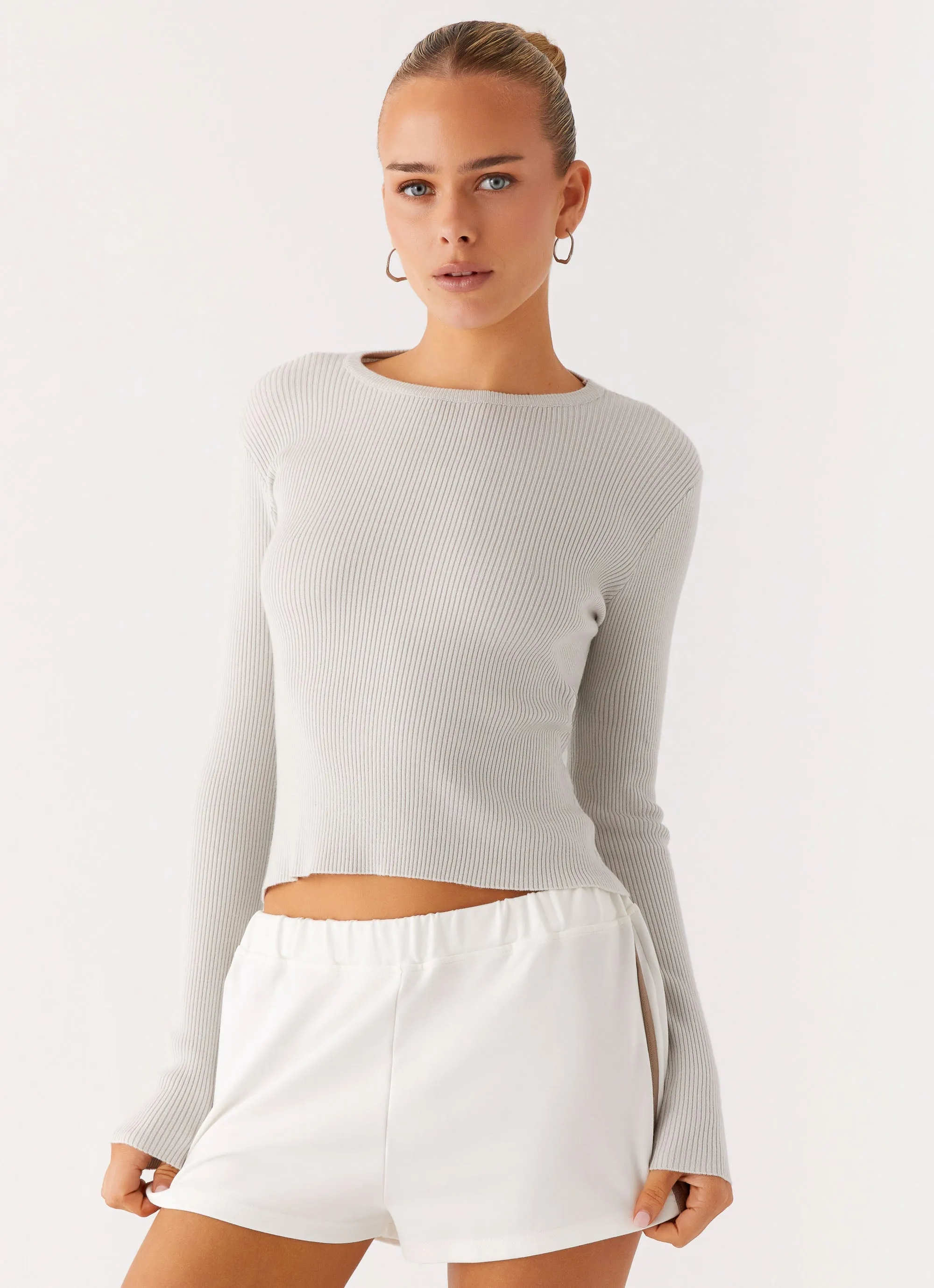 Carissa Open Back Top - Grey Ventilated Back Panels