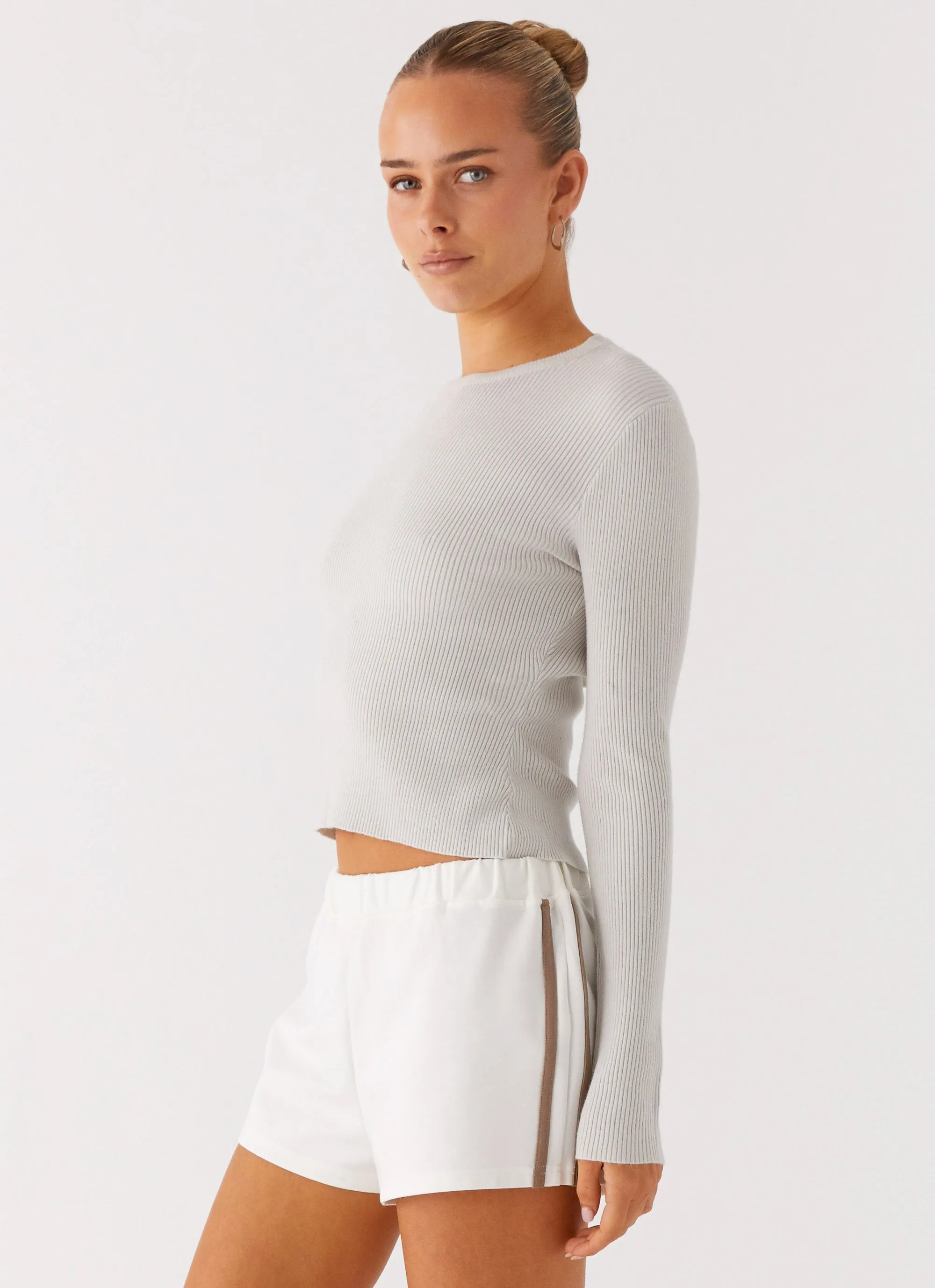 Sport Hoodie Carissa Open Back Top - Grey