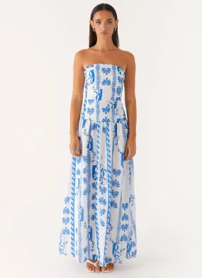 Cool Look Carmel Maxi Dress - Floral Wave
