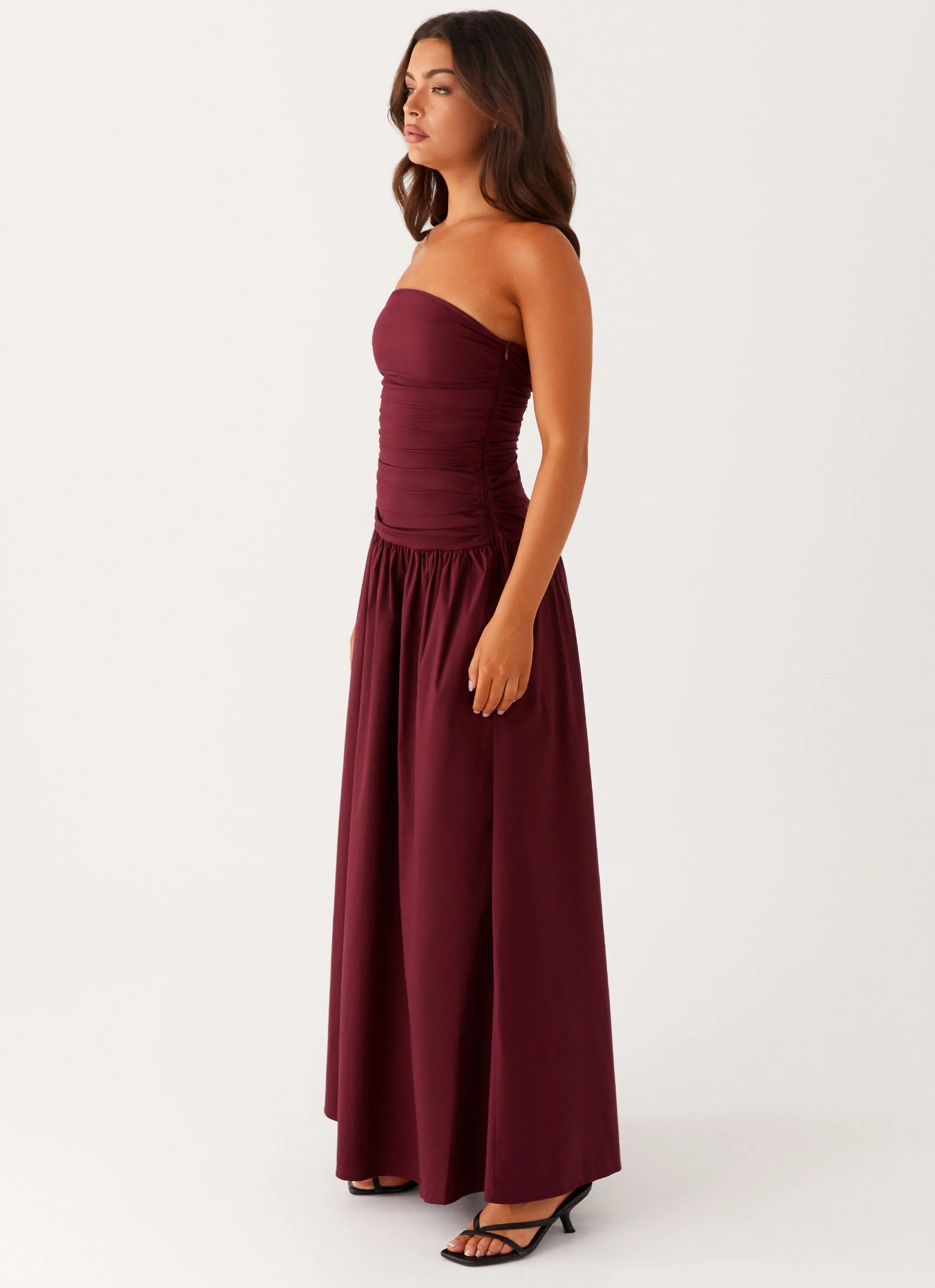 Sculpted Detail Carmel Maxi Dress - Mulberry