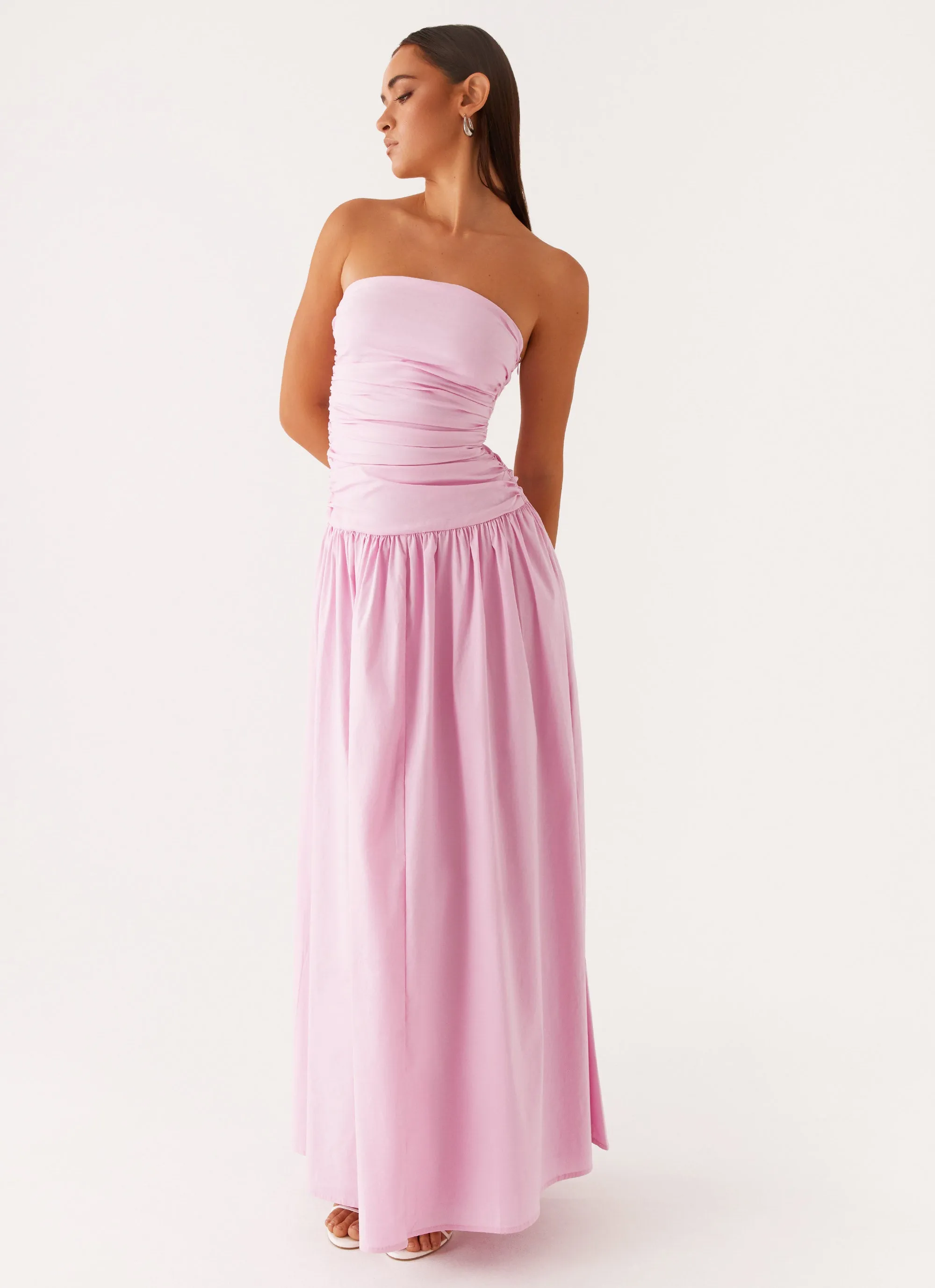 Carmel Maxi Dress - Pink Waist-Cinching Warm Palette