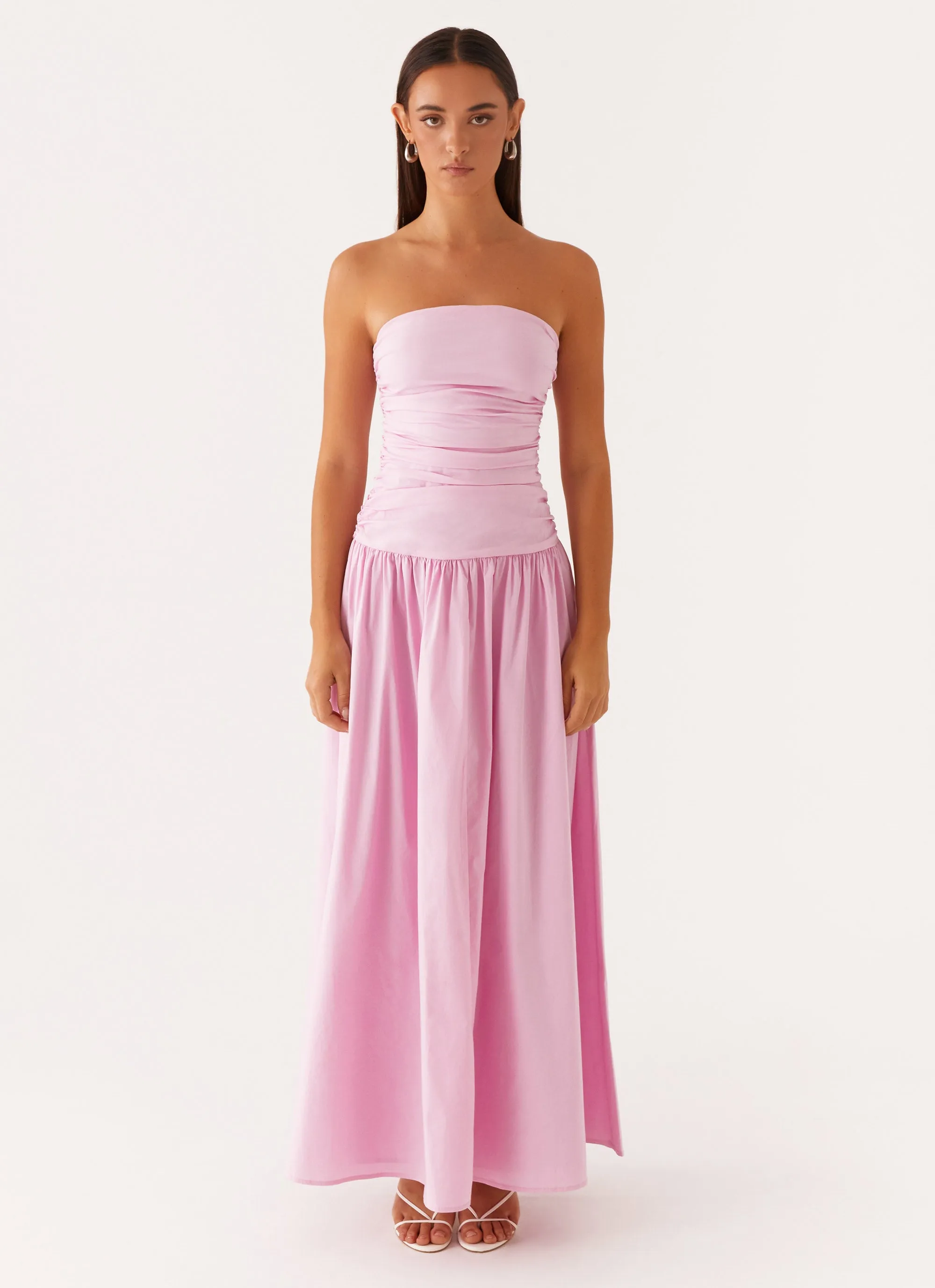 Carmel Maxi Dress - Pink Modern-style Tulle-Overlay