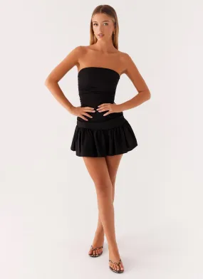 Vibrant patterned dress Relaxed Layer Carmel Mini Dress - Black