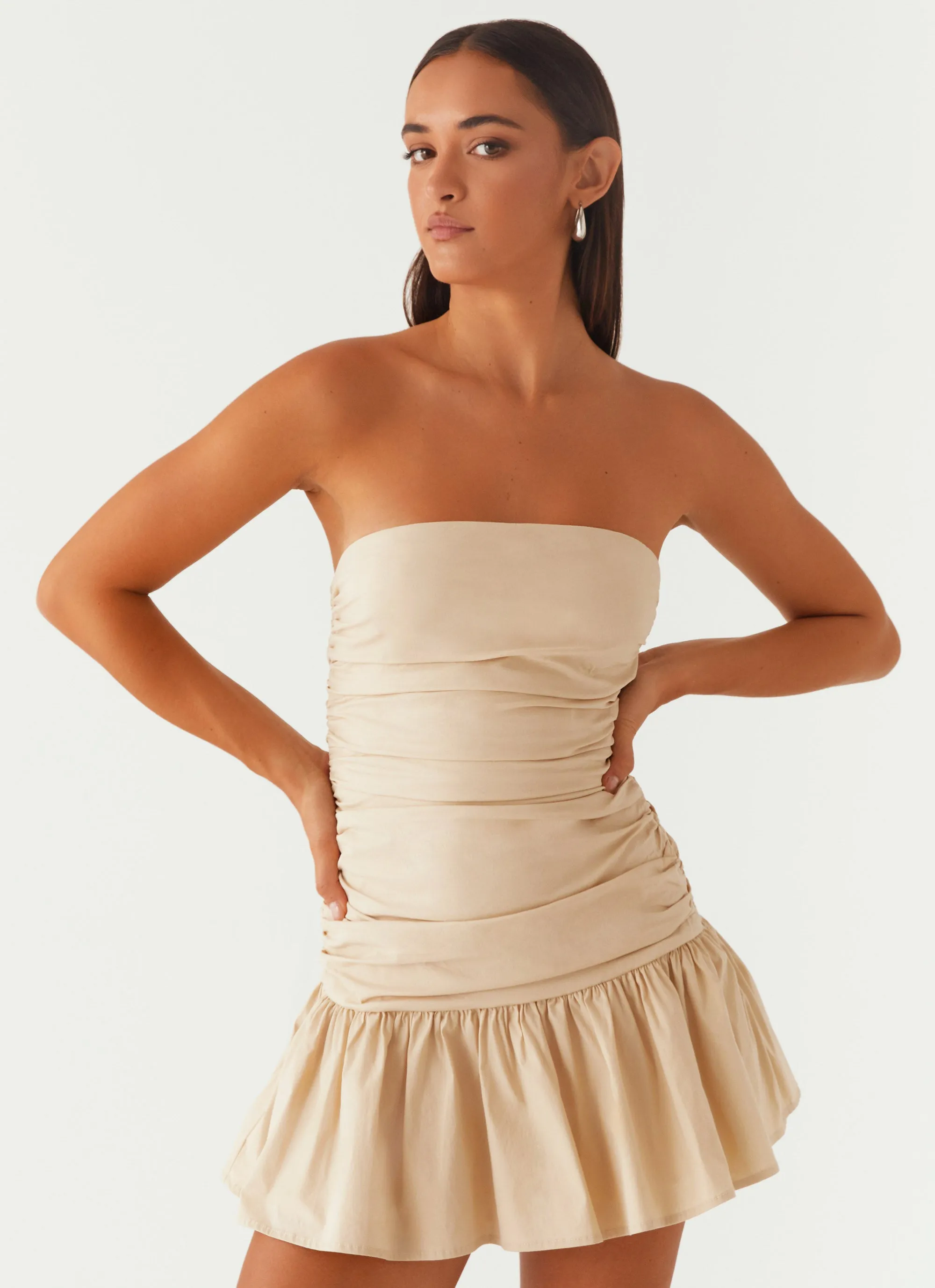 Carmel Mini Dress - Ivory Curve Friendly Timeless Piece