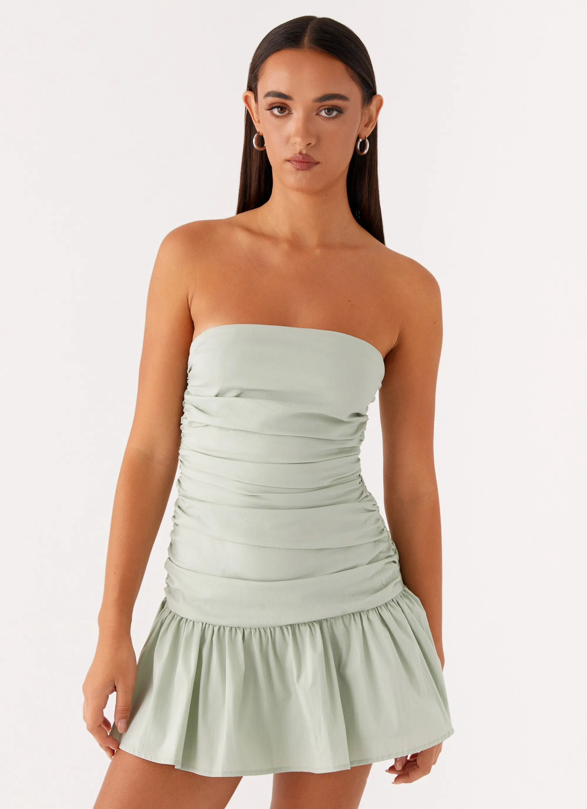 Summer Outfit Carmel Mini Dress - Sage
