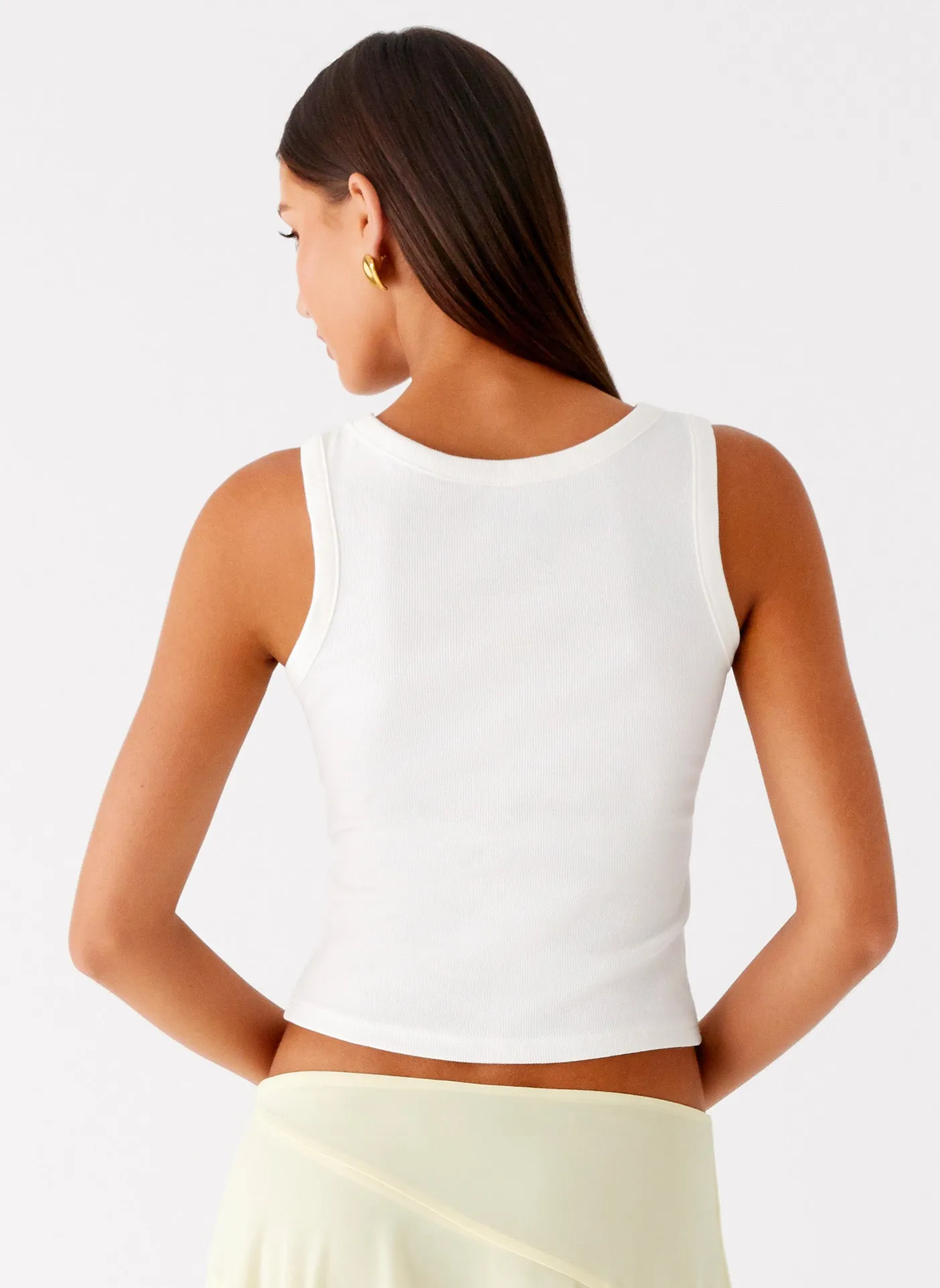 Hydrophobic Surface Treatment Durable Reinforced Shoulders Carmela Tank Top - White