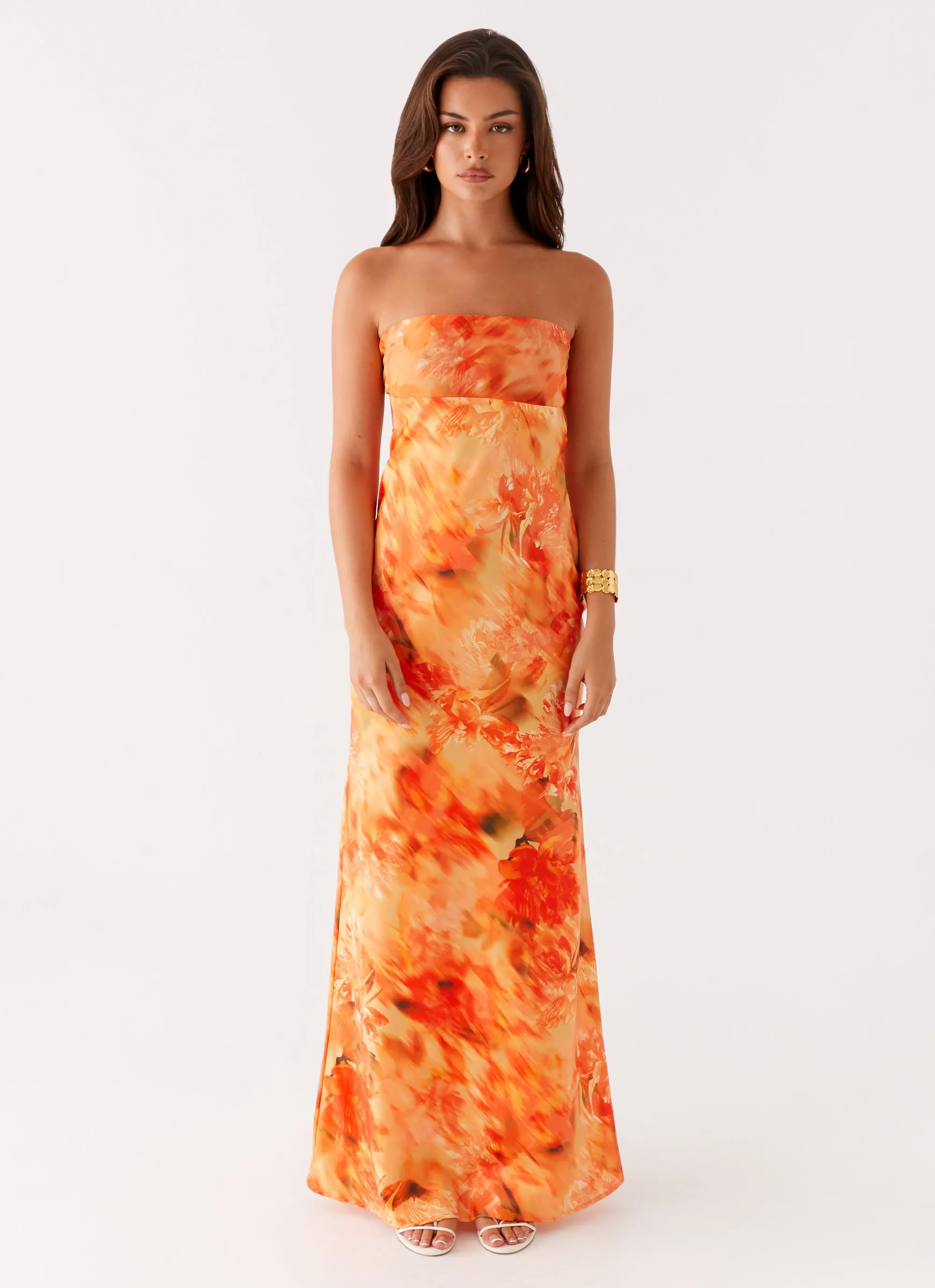 Mood Glow Night Ready Carmen Maxi Dress - Sunset Floral