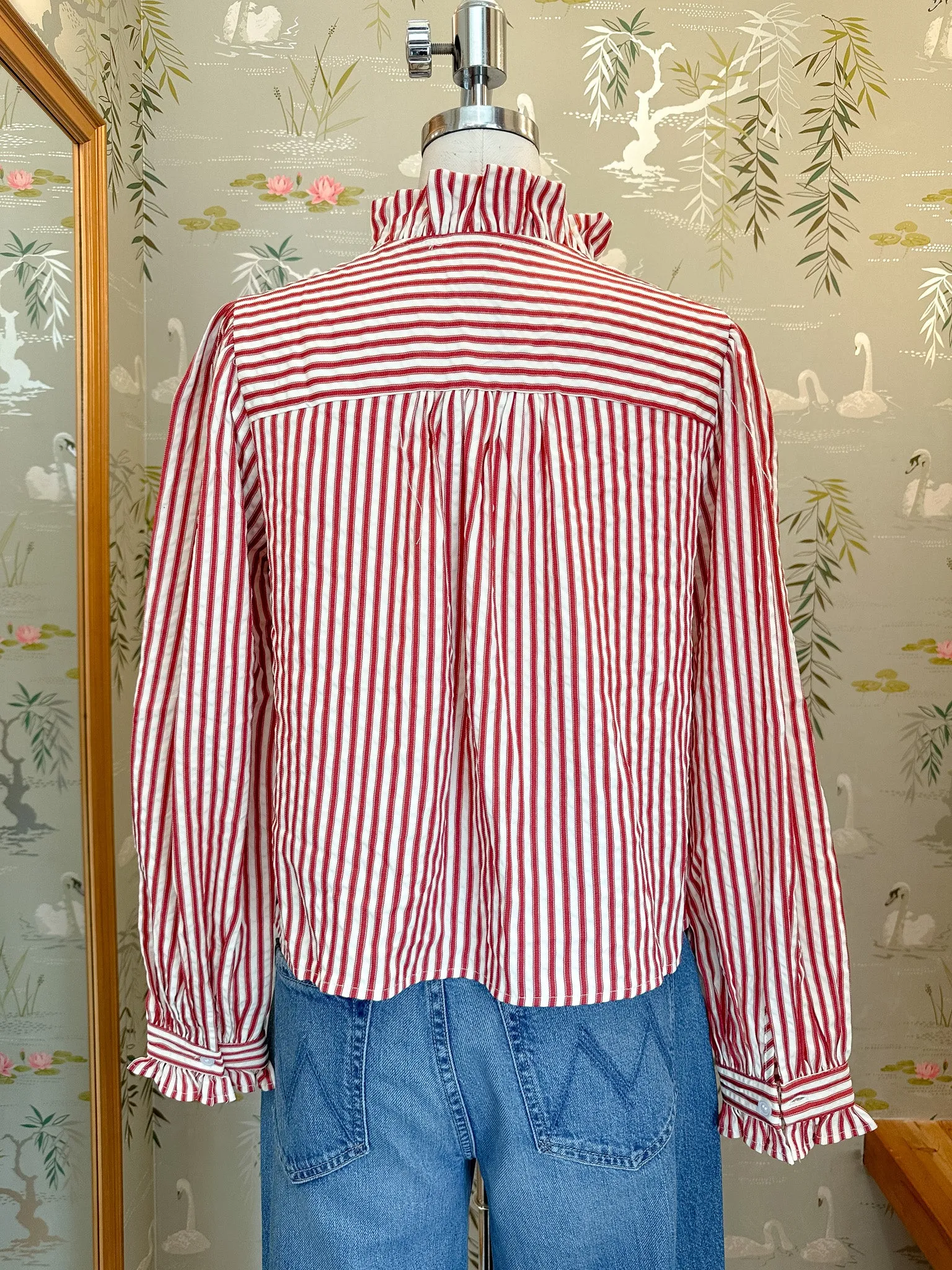 Caroline Stripe Blouse- Red HighDensityFoam