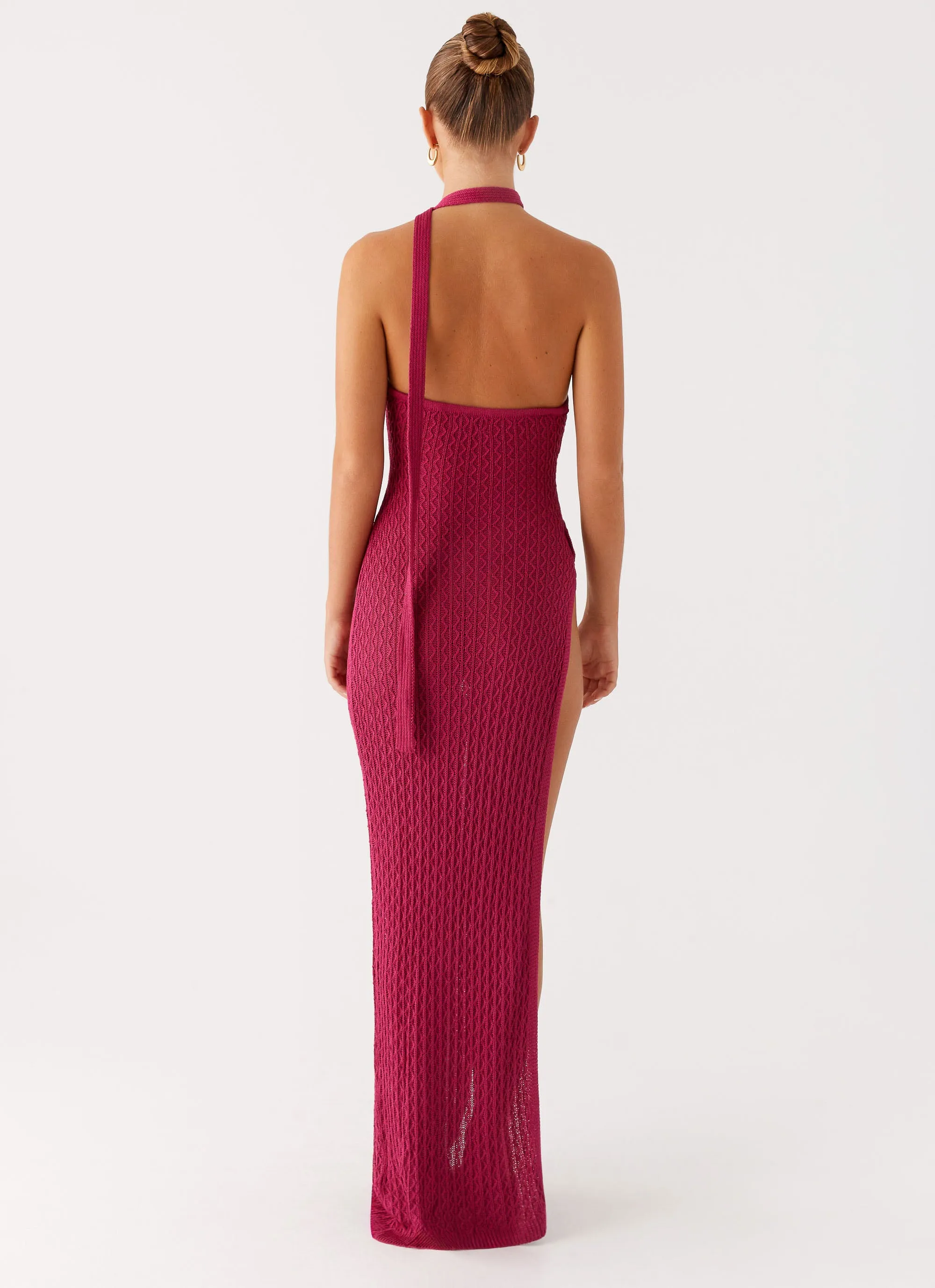 Carryn Knit Maxi Dress - Hot Pink Soft Air Modern Finish