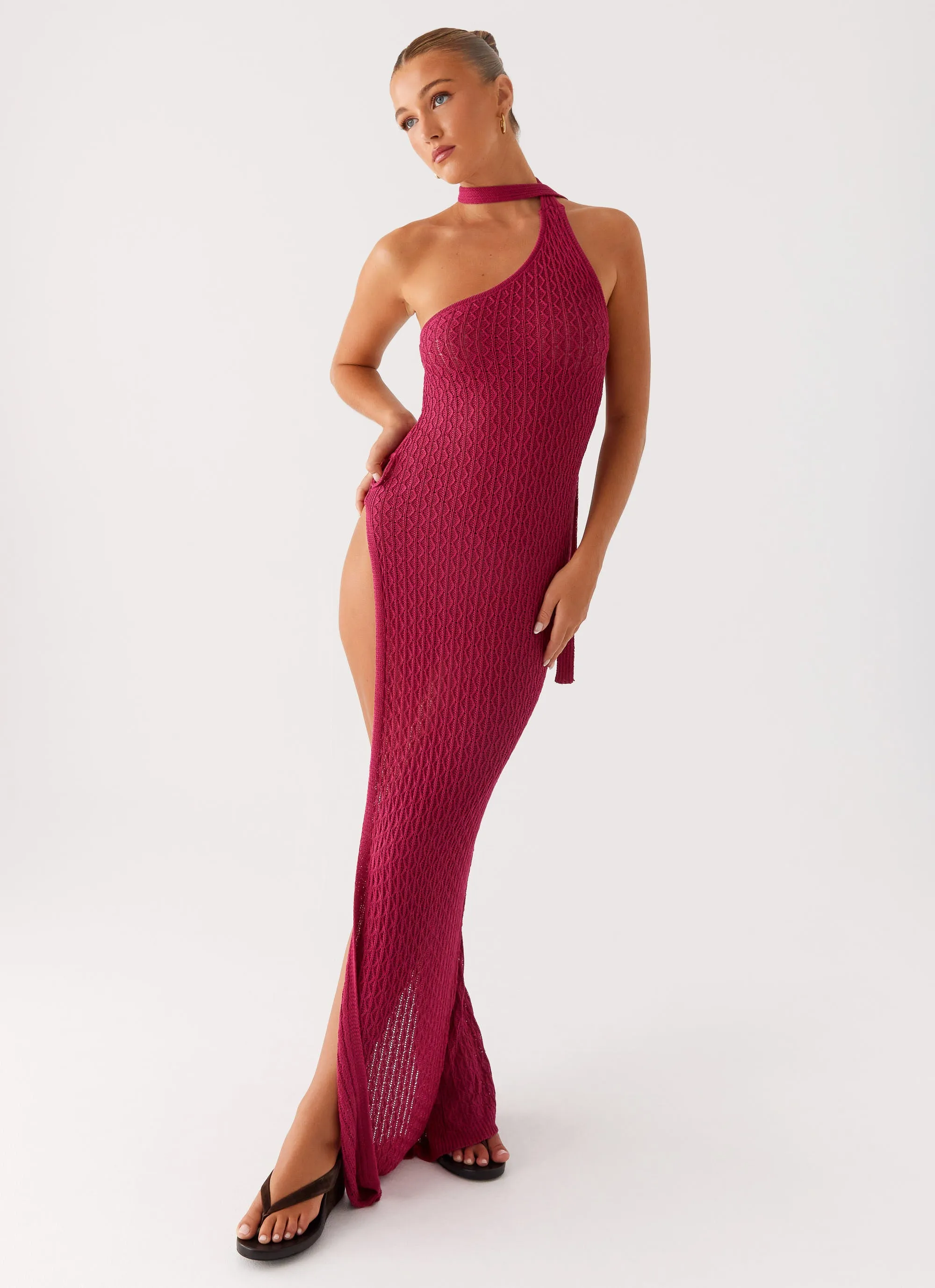 Carryn Knit Maxi Dress - Hot Pink Versatile and Comfortable Gentle Look
