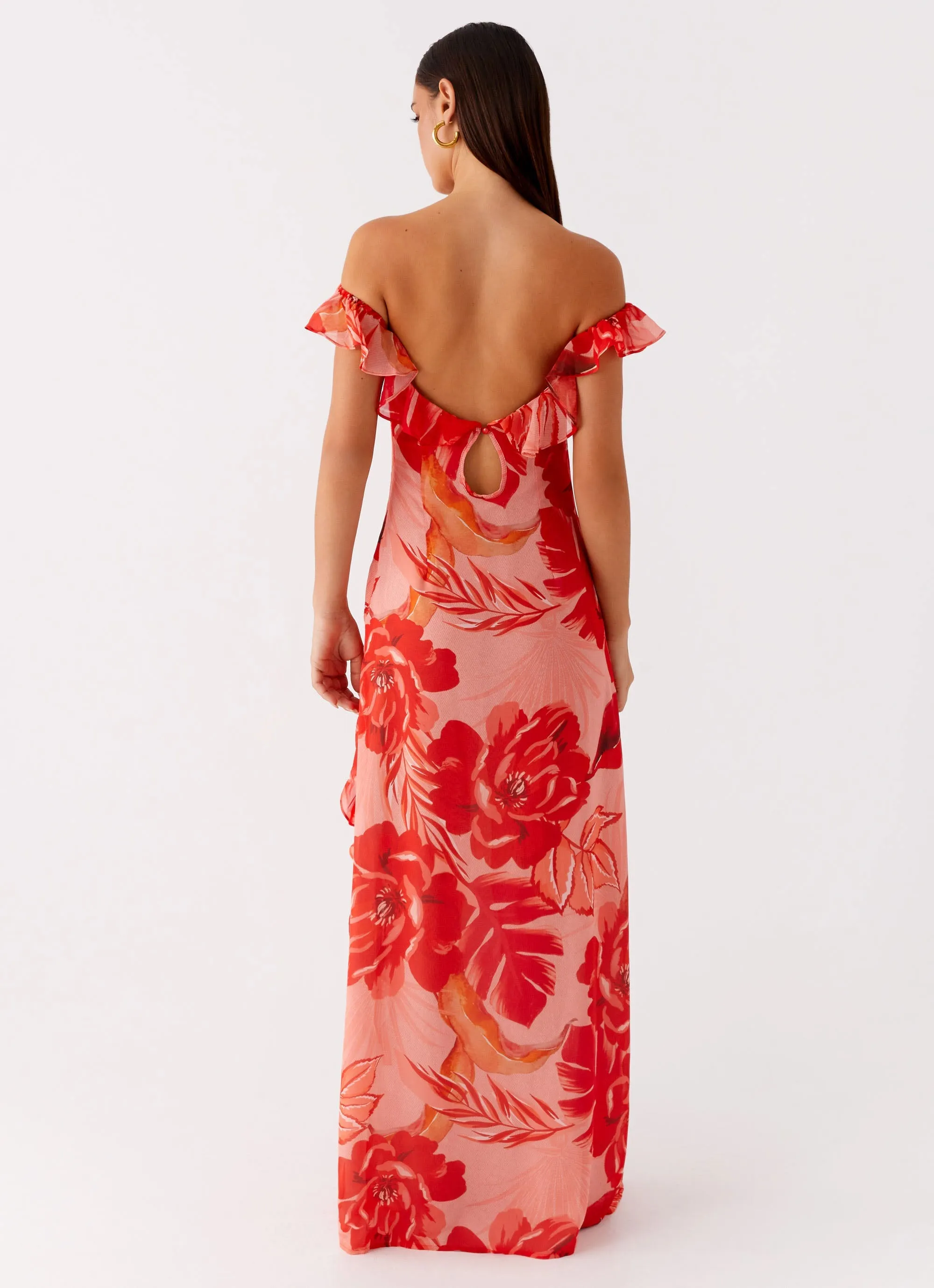 Scoop-Neck Relax Tones Cassiday Maxi Dress - Sicily Sunsets Print