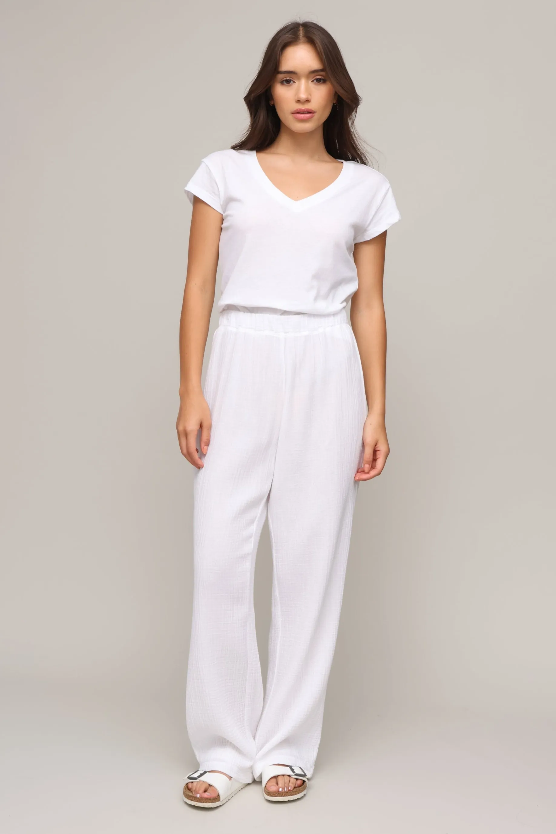 Cassidy Gauze Full Length Pant Timeless Comfort Fit Adjustable drawstring