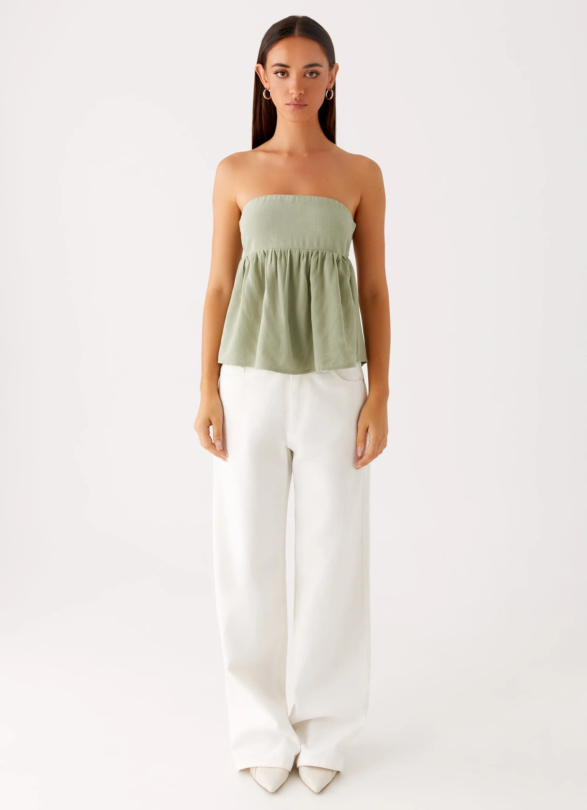 Cassie Tube Top - Sage Tencel Lyocell Fiber Circular Knit Technique