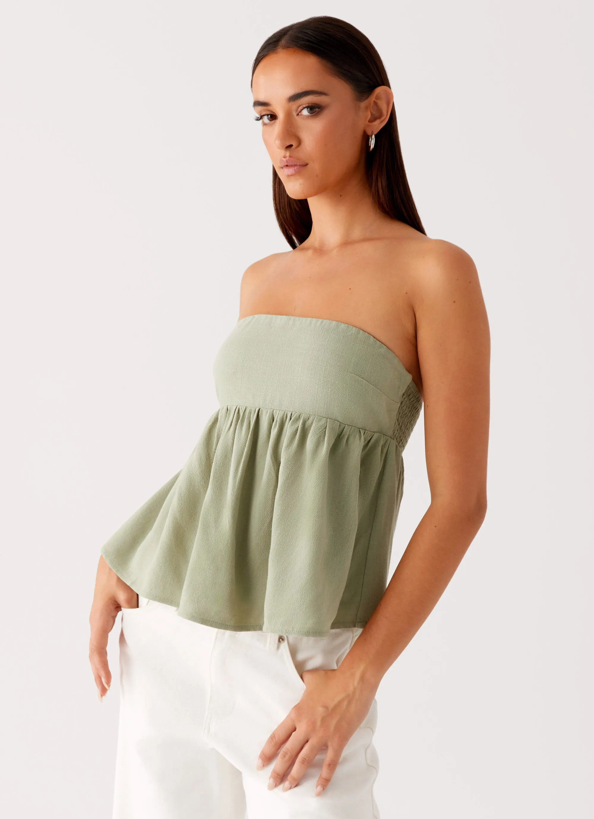 EasyCareMaterial Cassie Tube Top - Sage