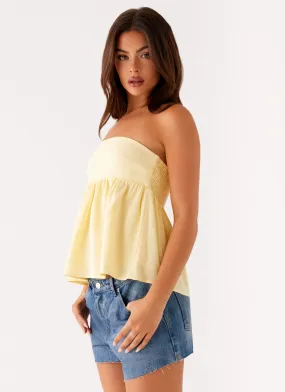 TemperatureRegulatingLining Soft Touch Feel Cassie Tube Top - Yellow