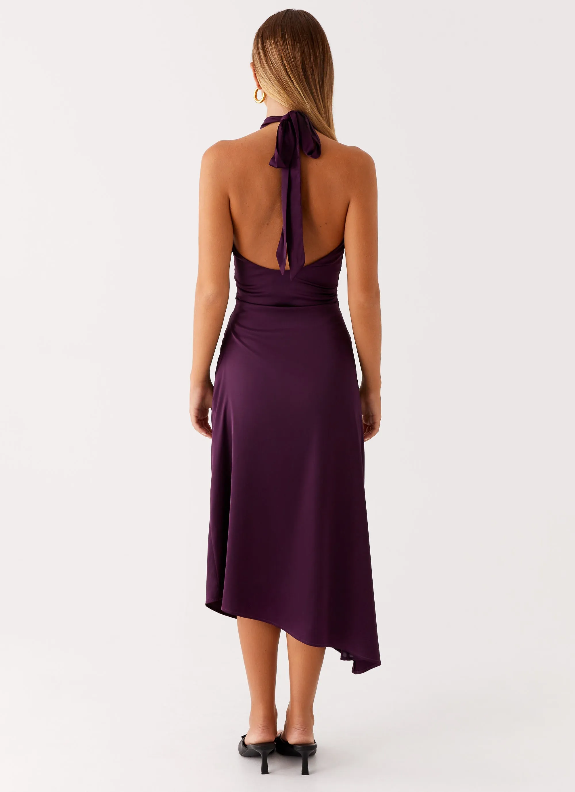 Casta Halterneck Midi Dress - Plum All Fitwear