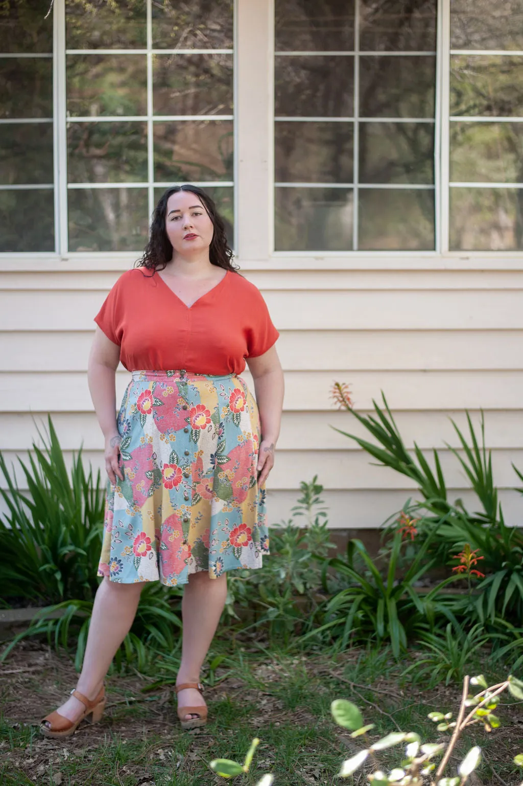 Everyday Wear Bae Skirt in Patchwork Party Challis