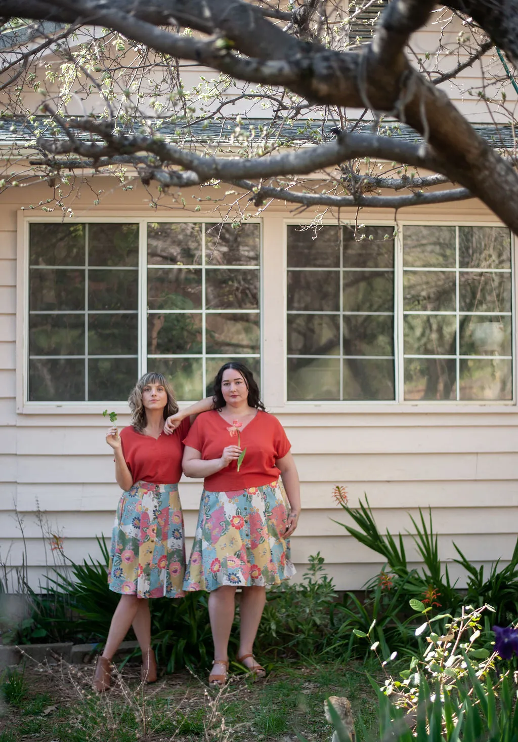 Functional Look Chilly Weather Fit Bae Skirt in Patchwork Party Challis