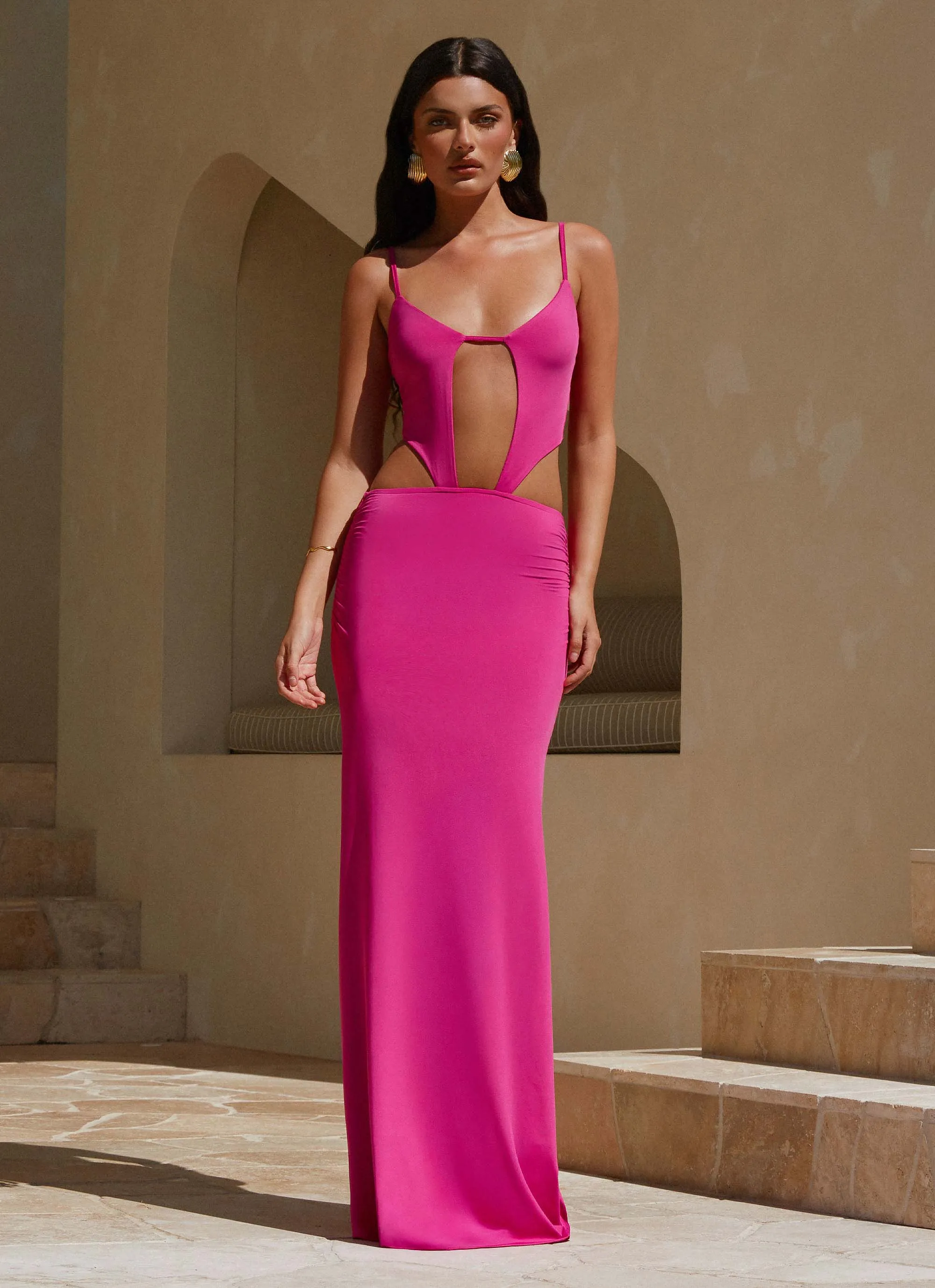 Headliner Maxi Dress - Fuchsia Work Flex