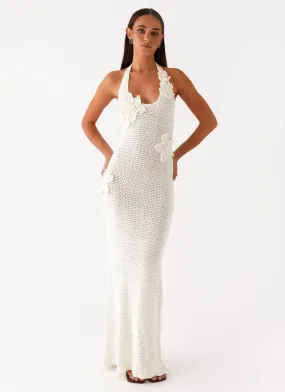 Novalee Flower Crochet Maxi Dress - Ivory Classic-style