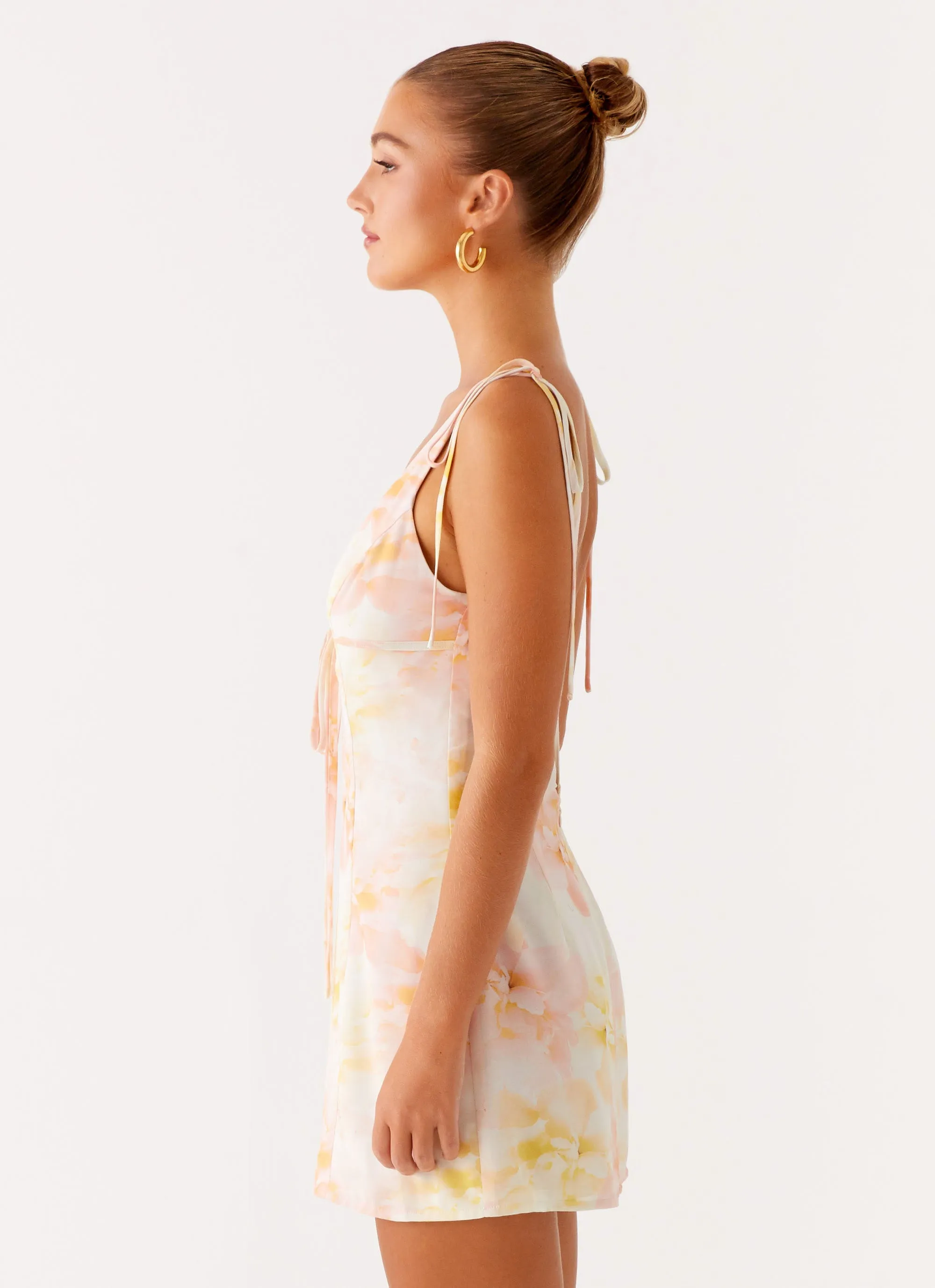 Alden Mini Dress - Floral Print Subtle Finish