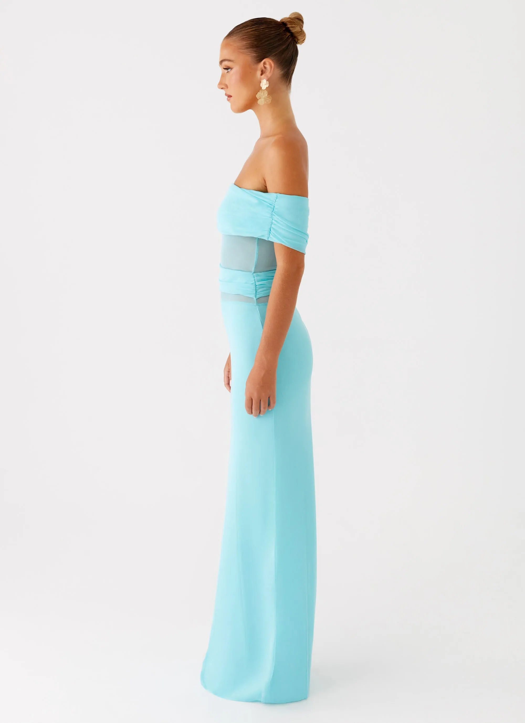 Soft Stretch Warm Undertone Lumi Maxi Dress - Turquoise