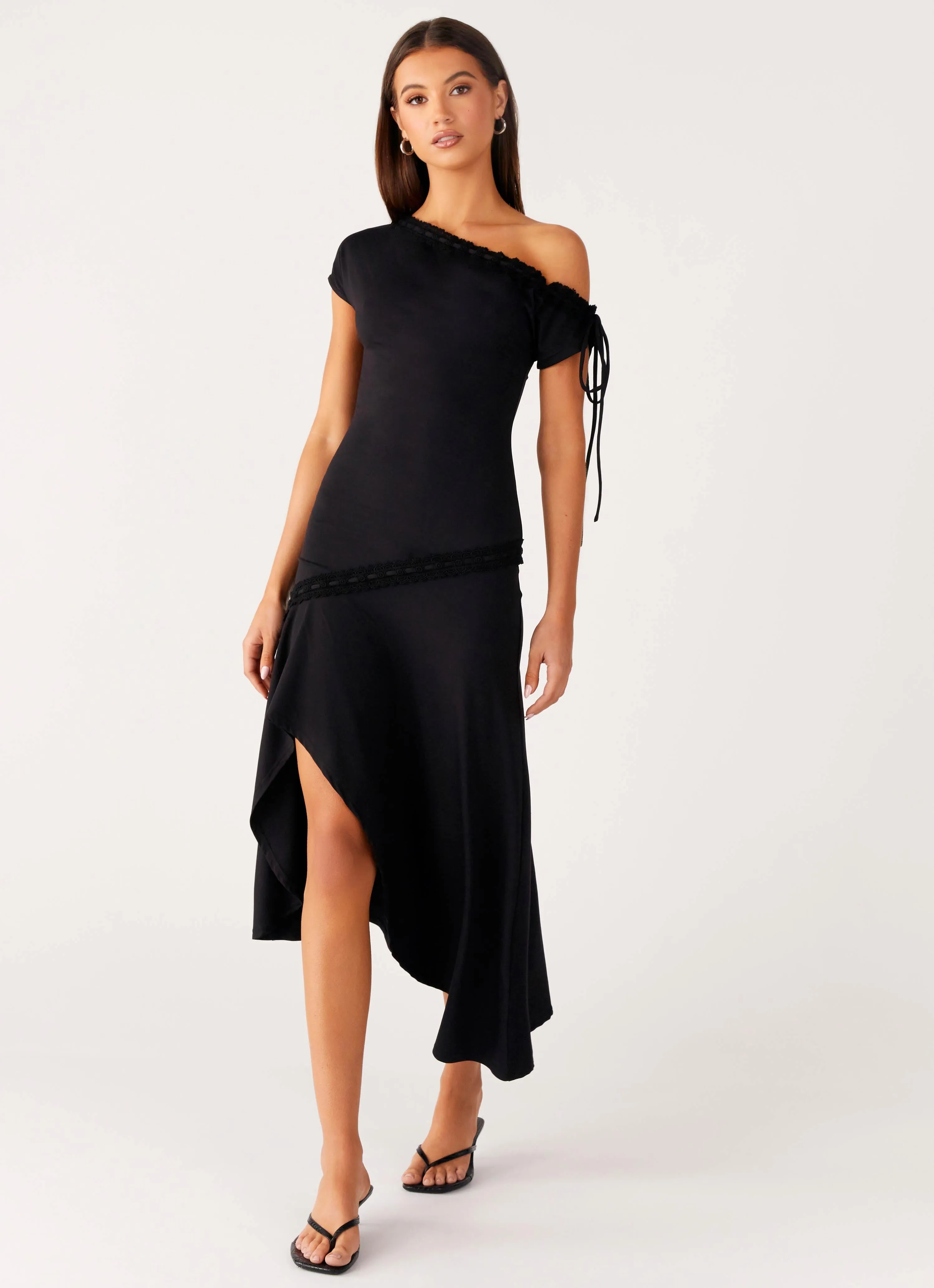 Downtown Midi Dress - Black Weekend Look Panelled-Design