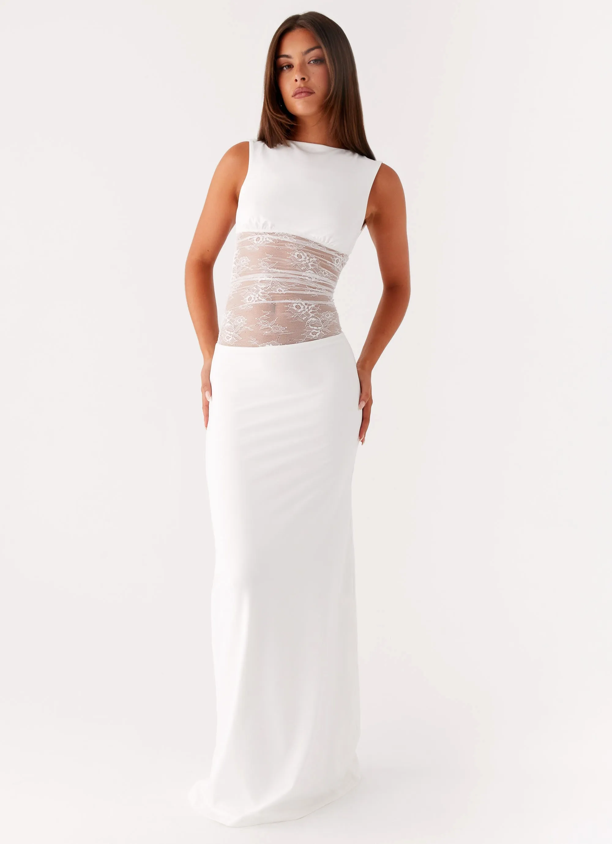 Color Pop Medina Lace Maxi Dress - White